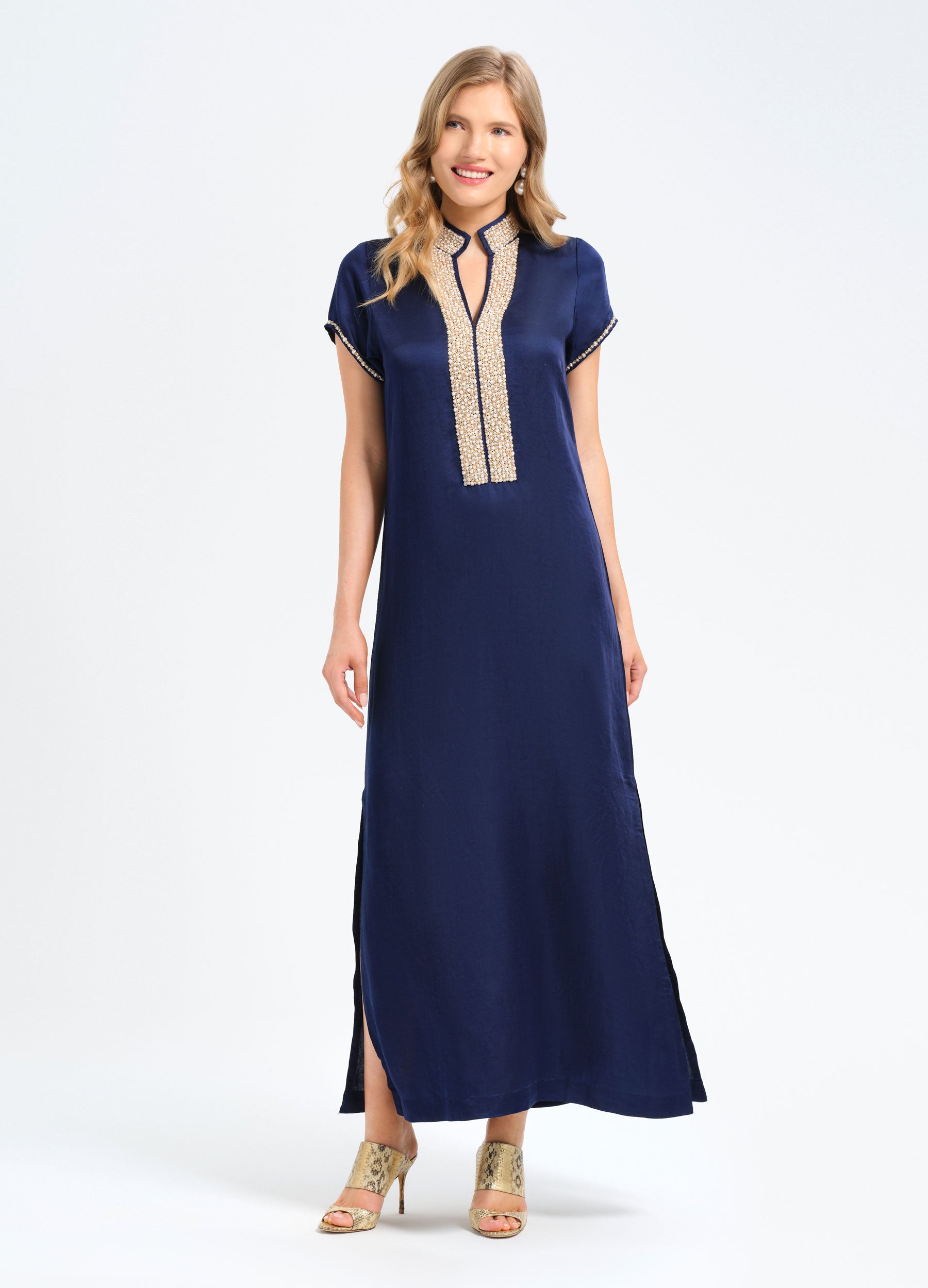 Pearl Cap Sleeve Caftan