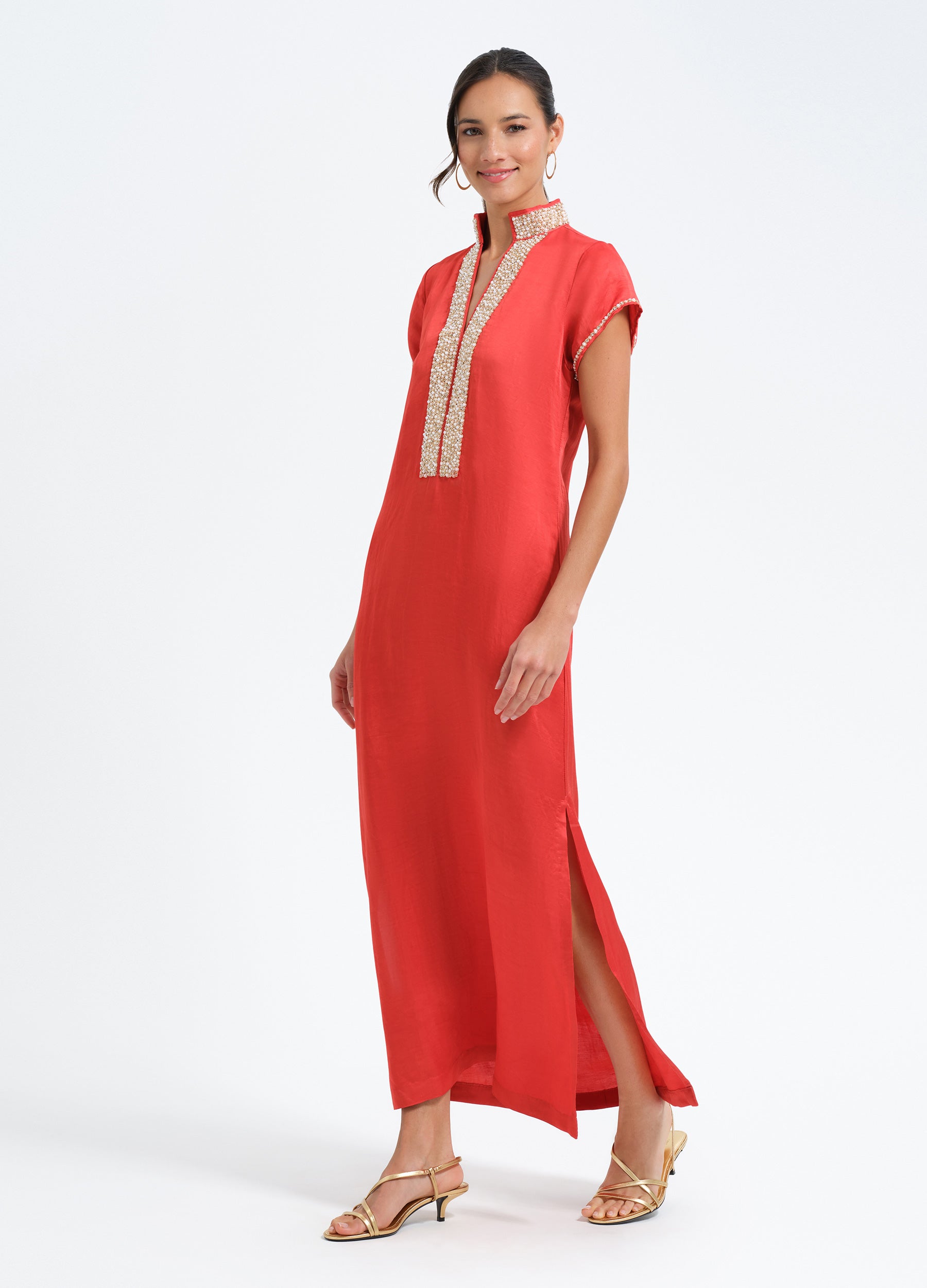 Pearl Cap Sleeve Caftan