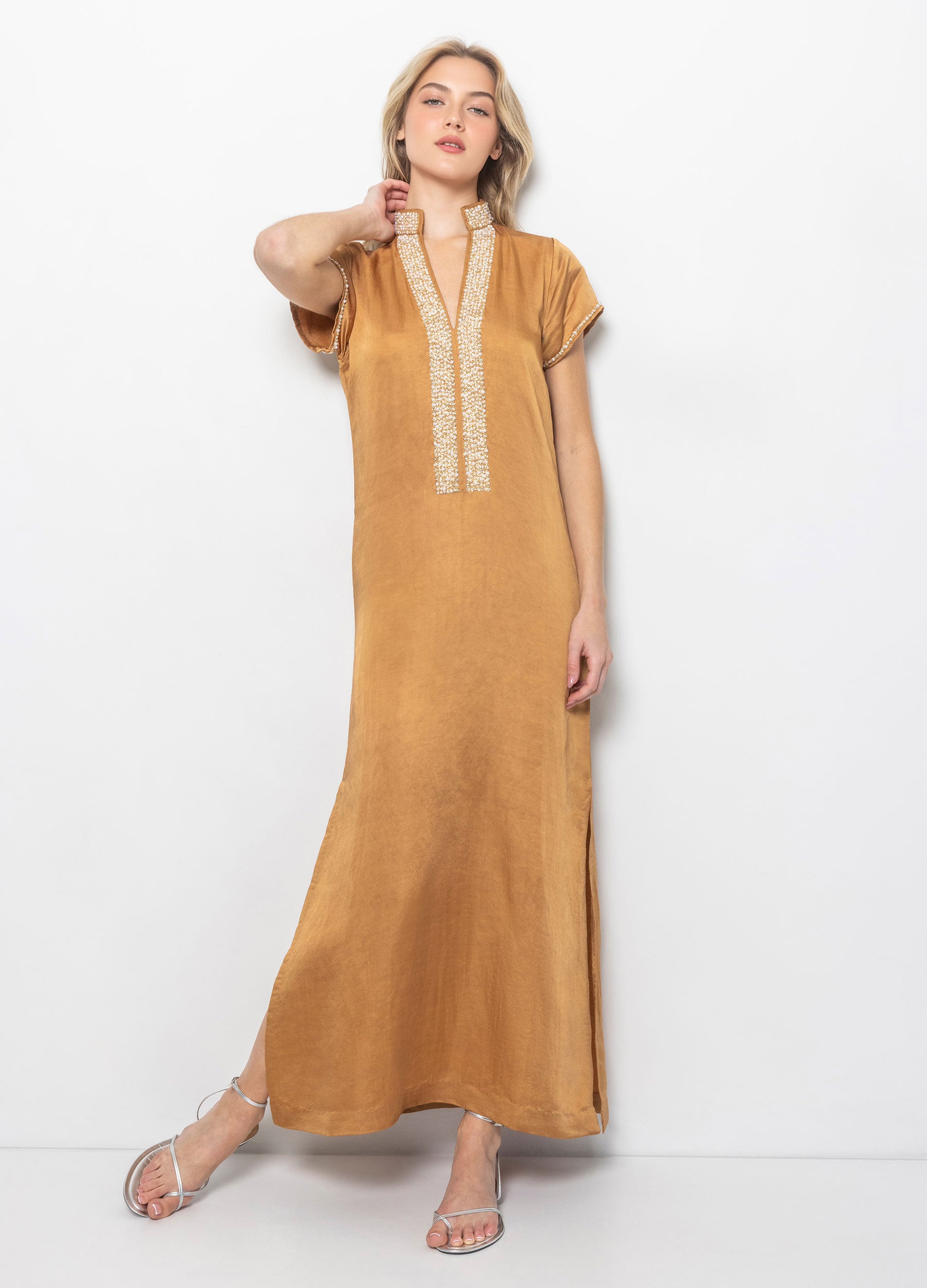 Pearl Cap Sleeve Caftan
