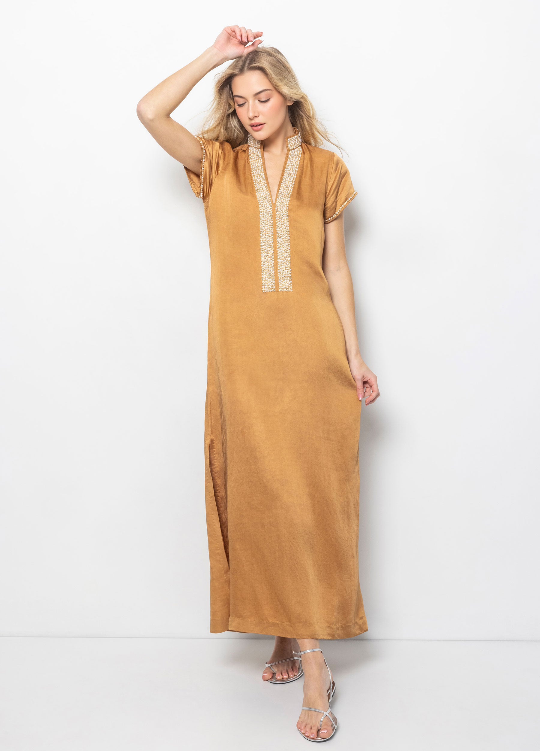 Pearl Cap Sleeve Caftan