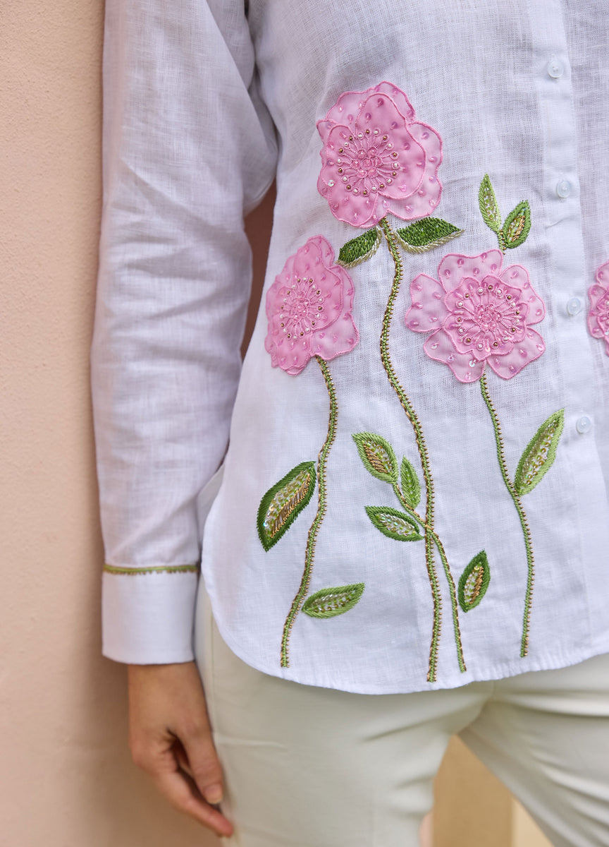 Sheer Flower Shirt – bella tu