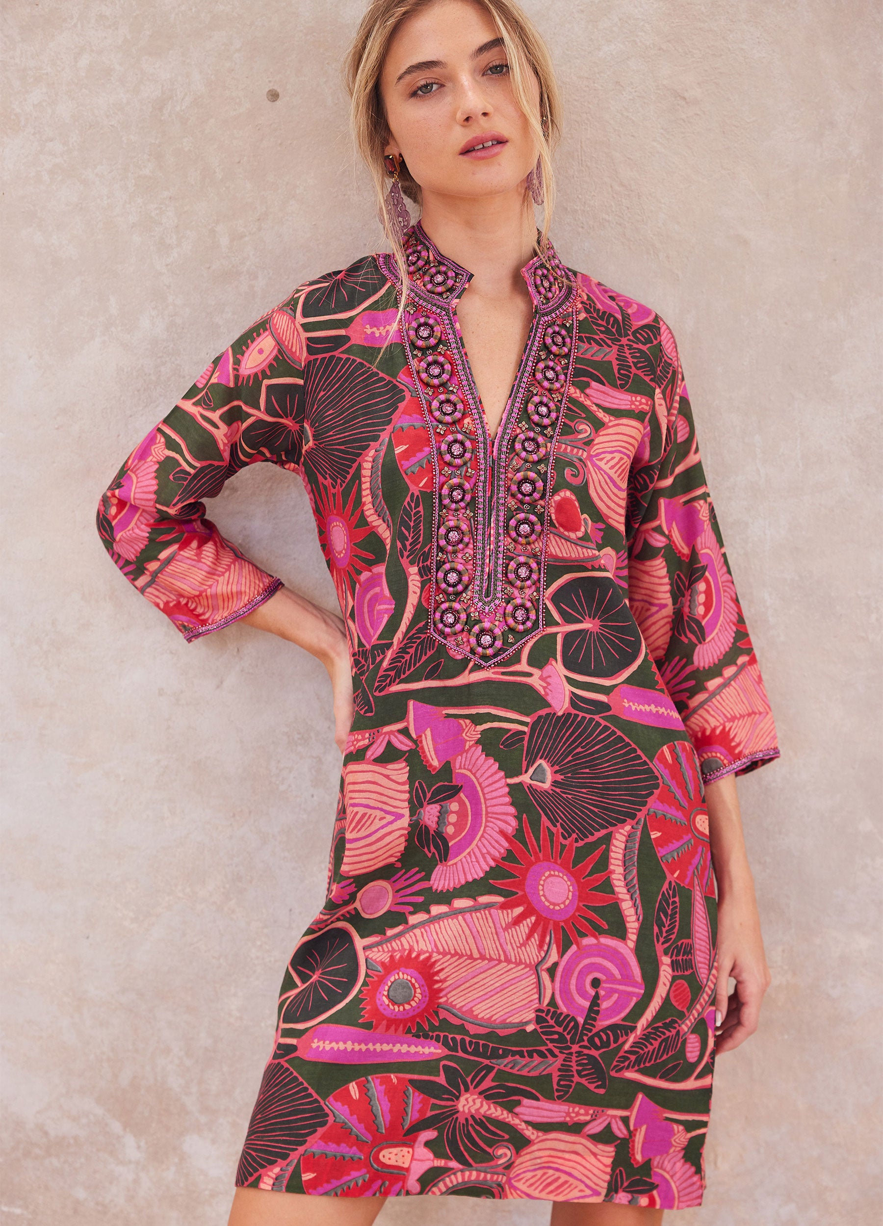 Bella Tu Bennett Tunic Dress Lotus Pink S