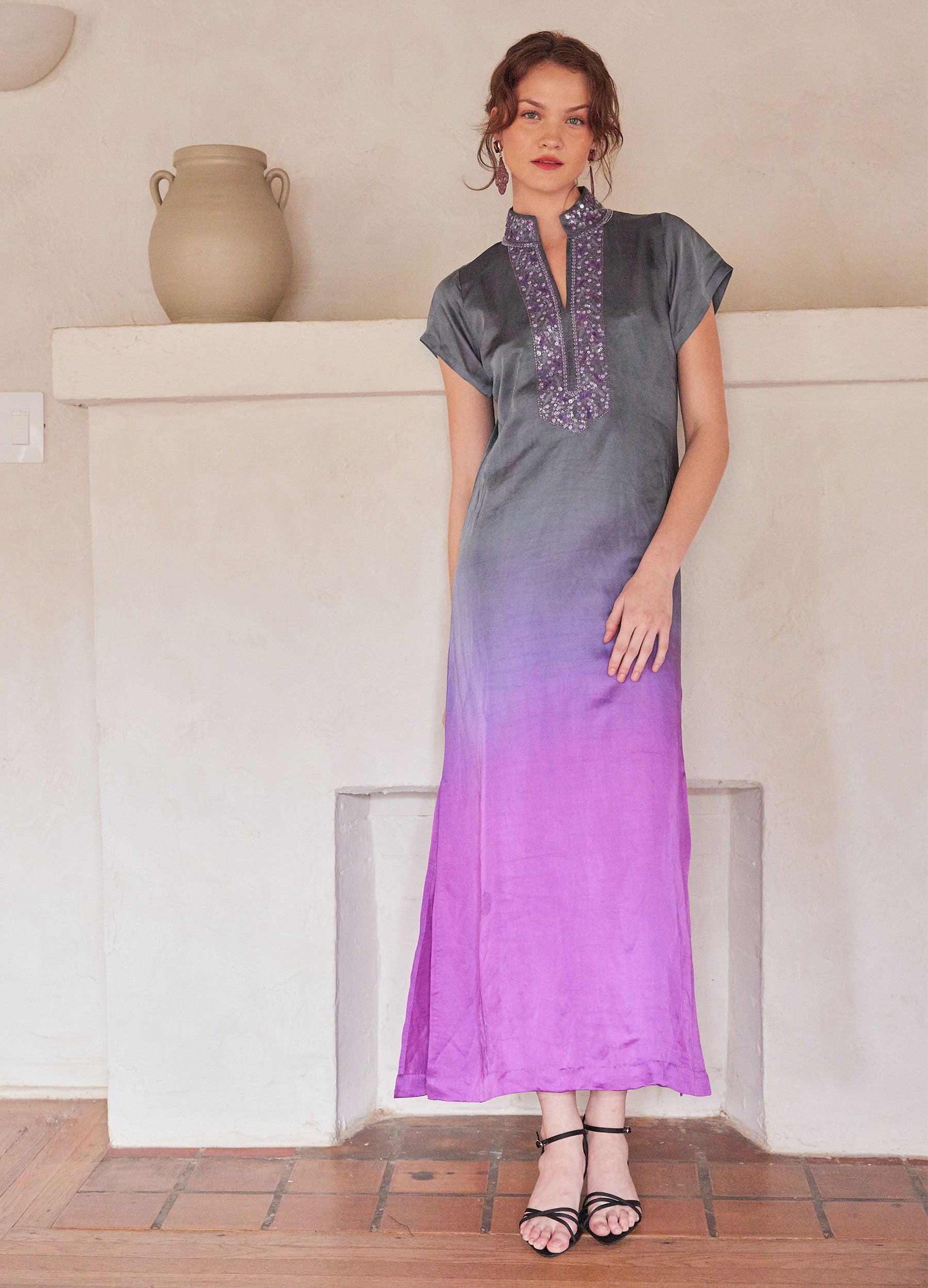 Ombre Cap Sleeve Caftan