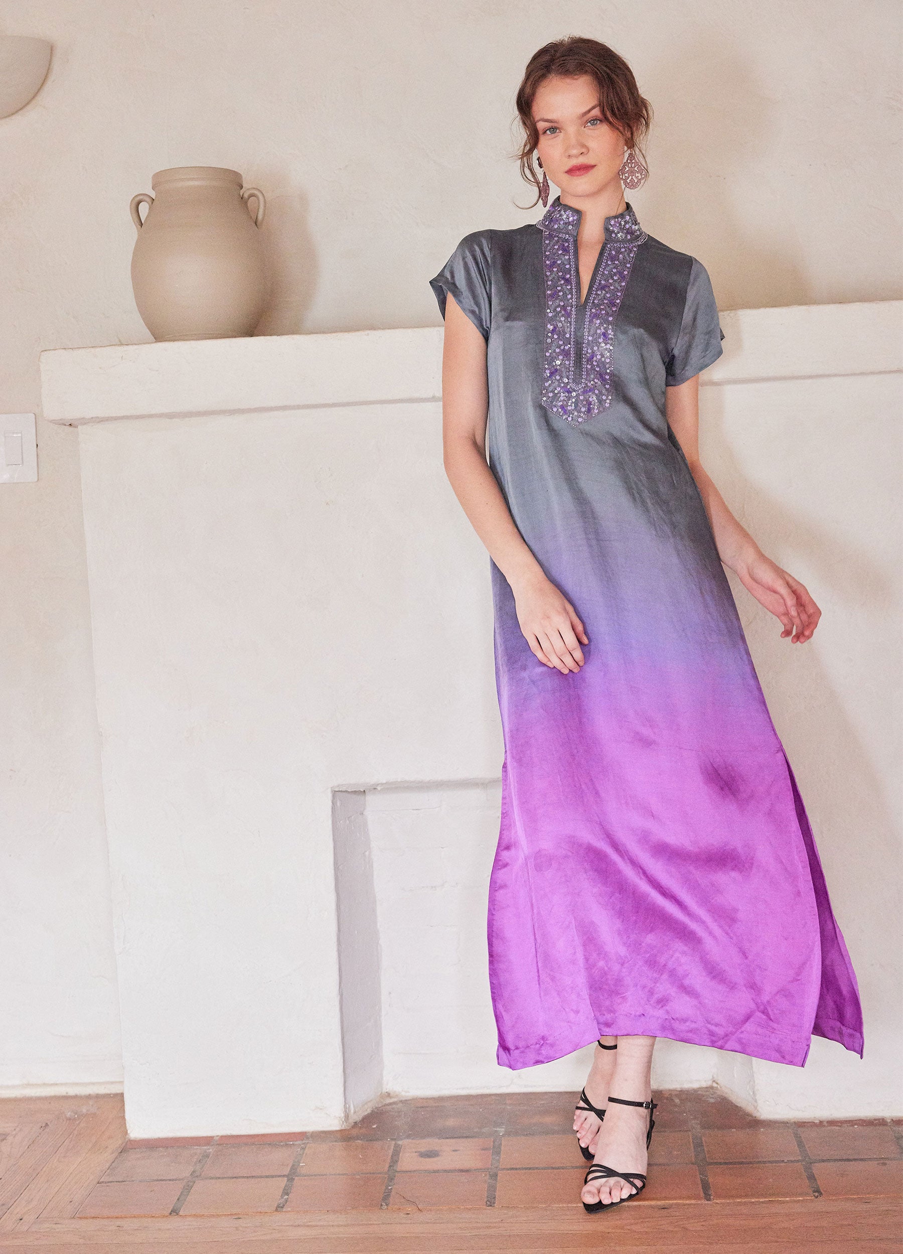 Ombre Cap Sleeve Caftan