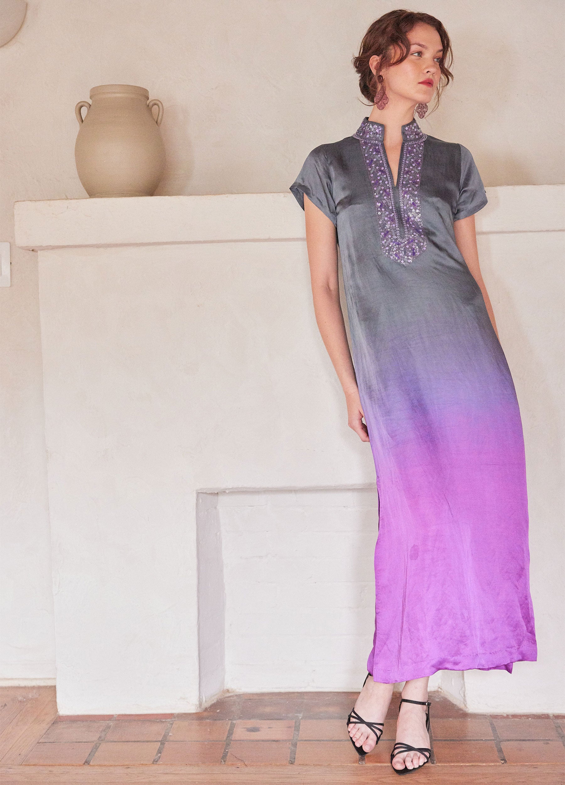 Ombre Cap Sleeve Caftan