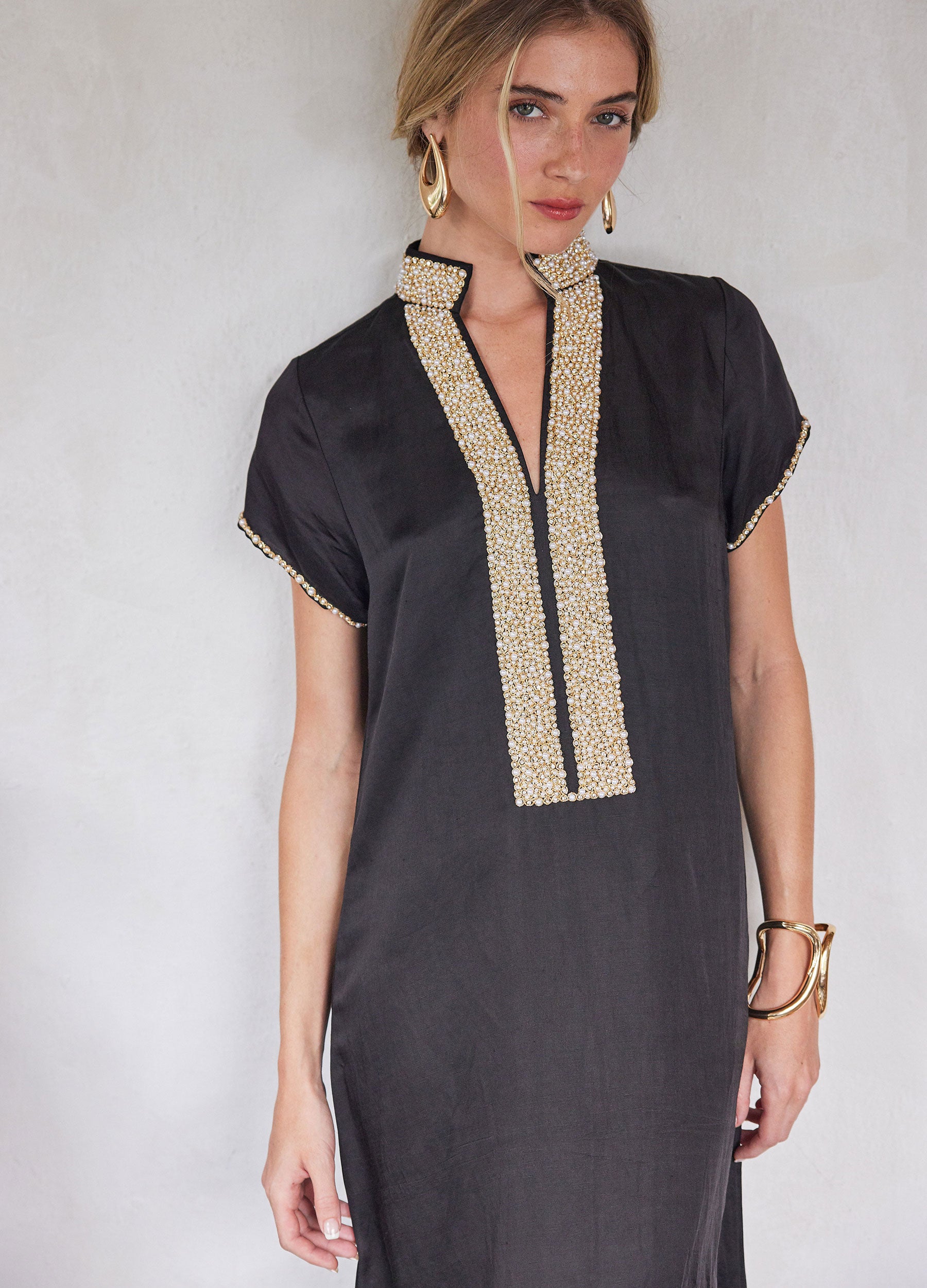 Pearl Cap Sleeve Caftan