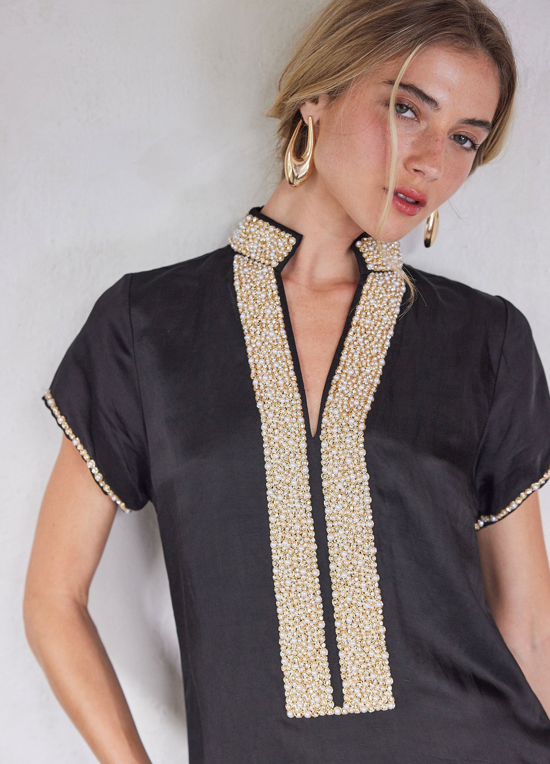 Pearl Cap Sleeve Caftan