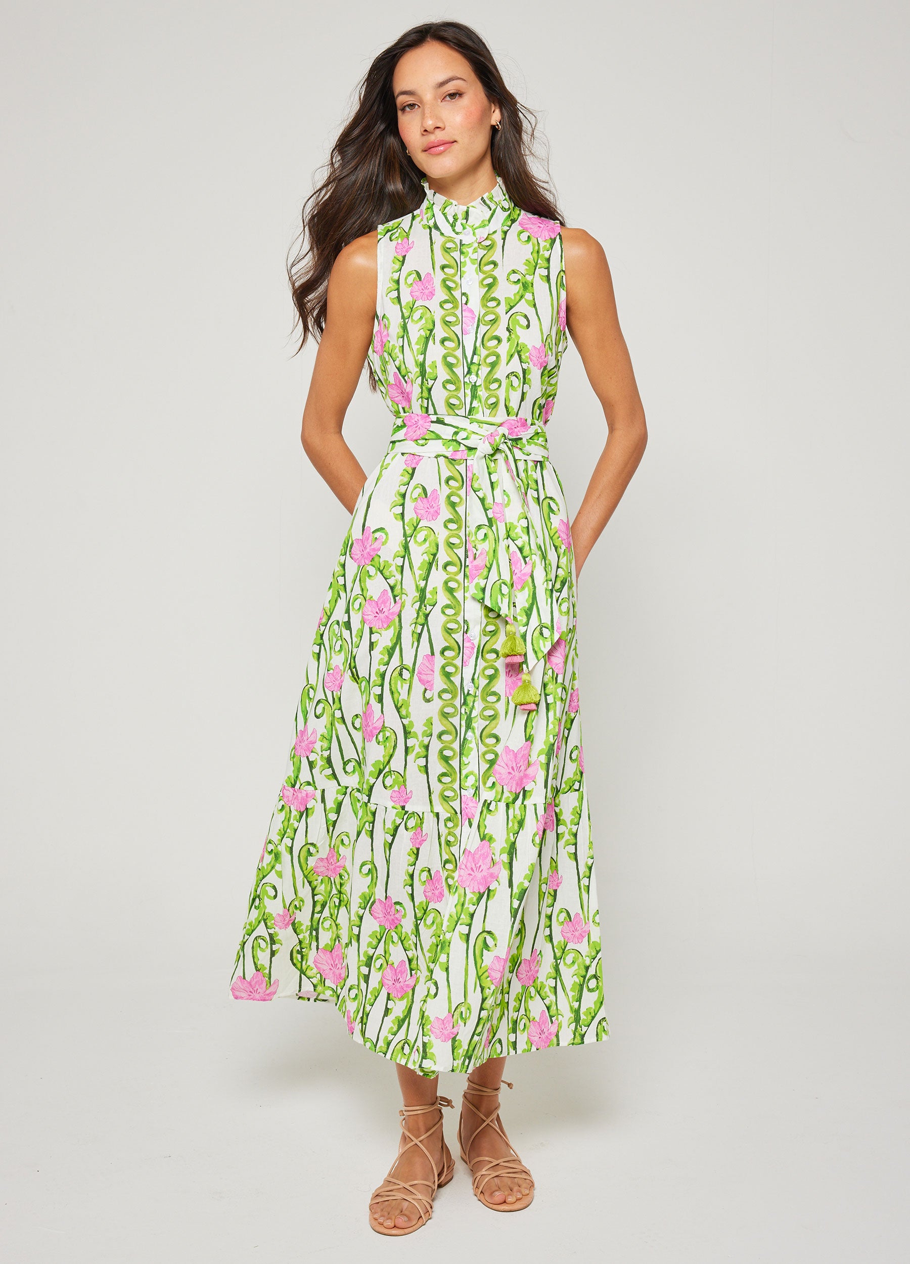 Sylvie Blooming Sleeveless Shirtdress