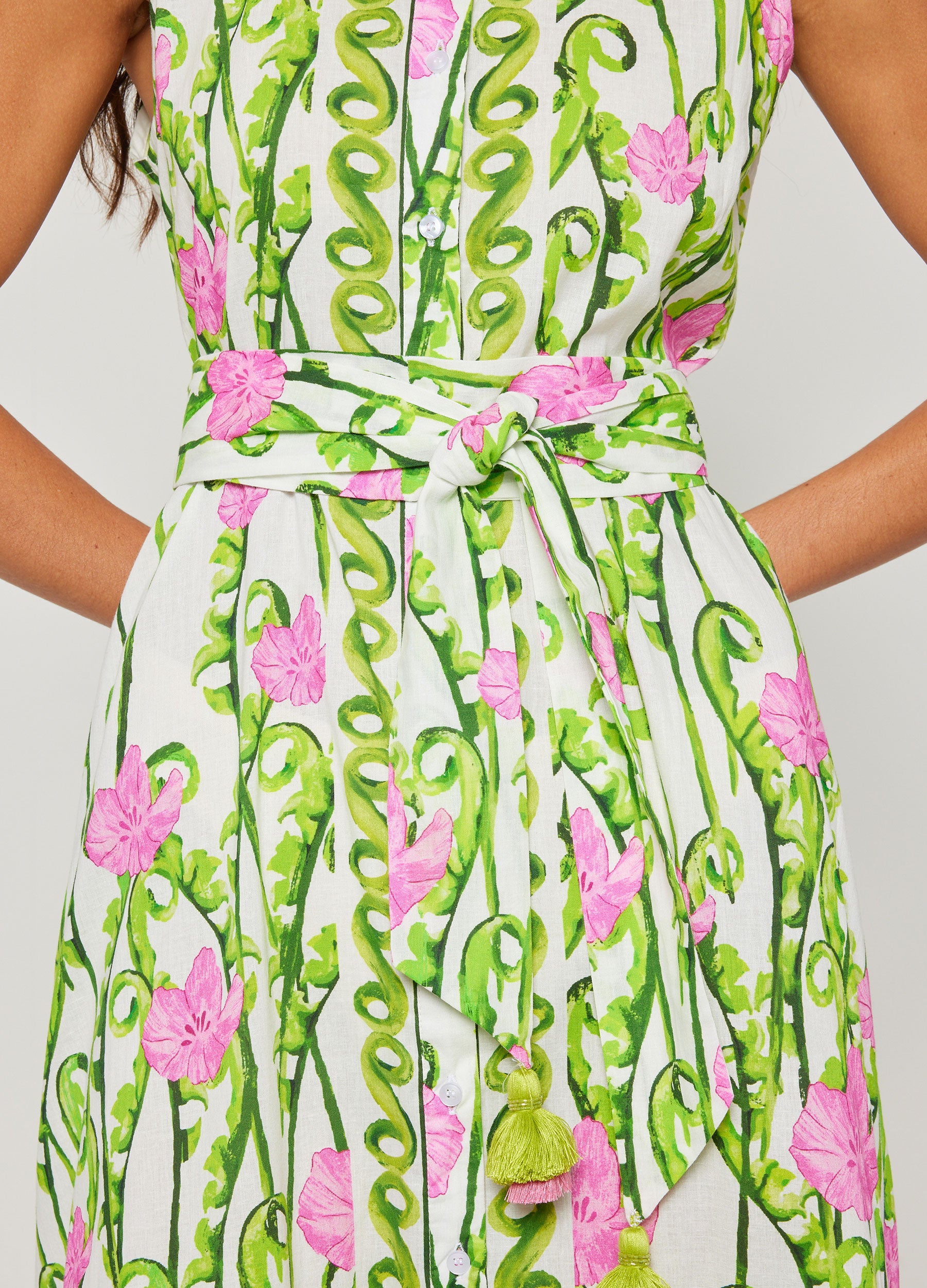 Sylvie Blooming Sleeveless Shirtdress