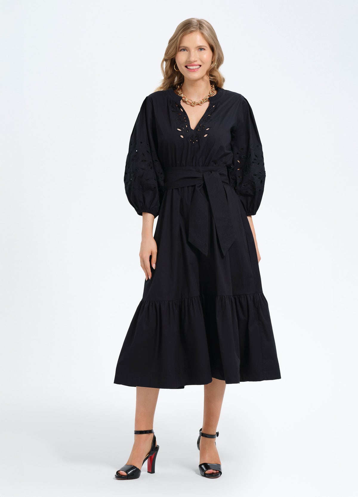 Becca Dress in Black, front view