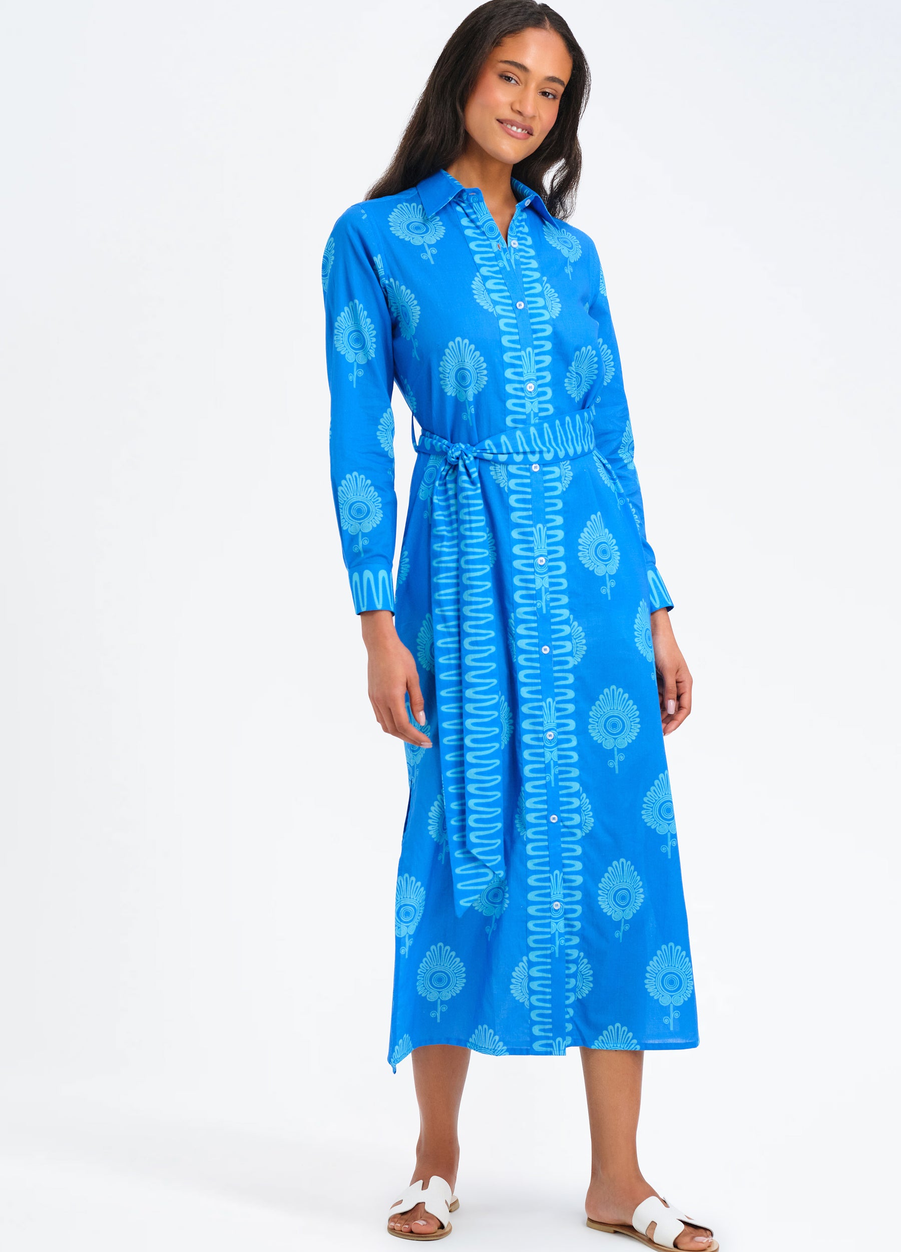 Peyton Shirtdress in Paros Blue