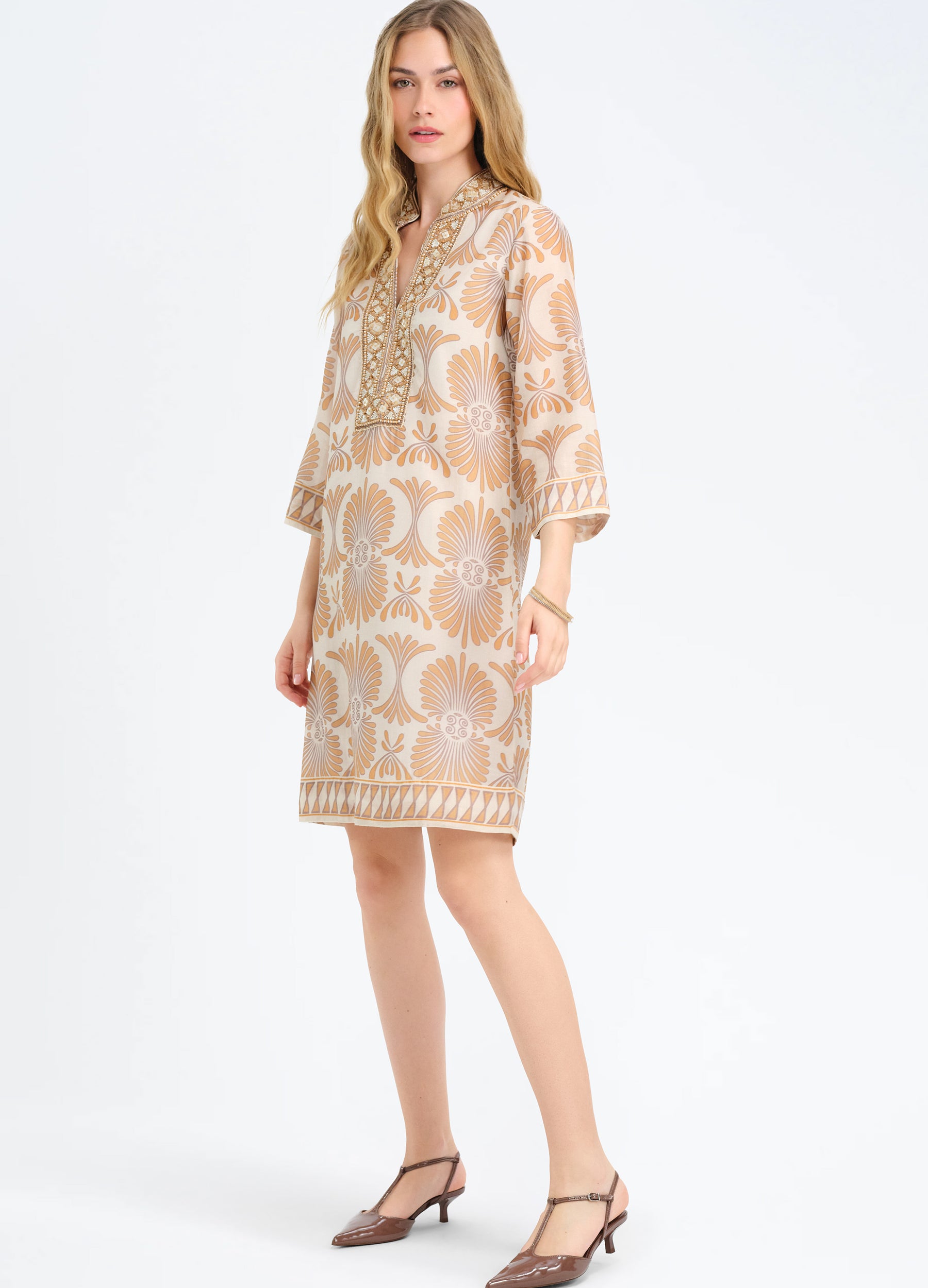 Bennett Tunic Dress in Santorini Sand