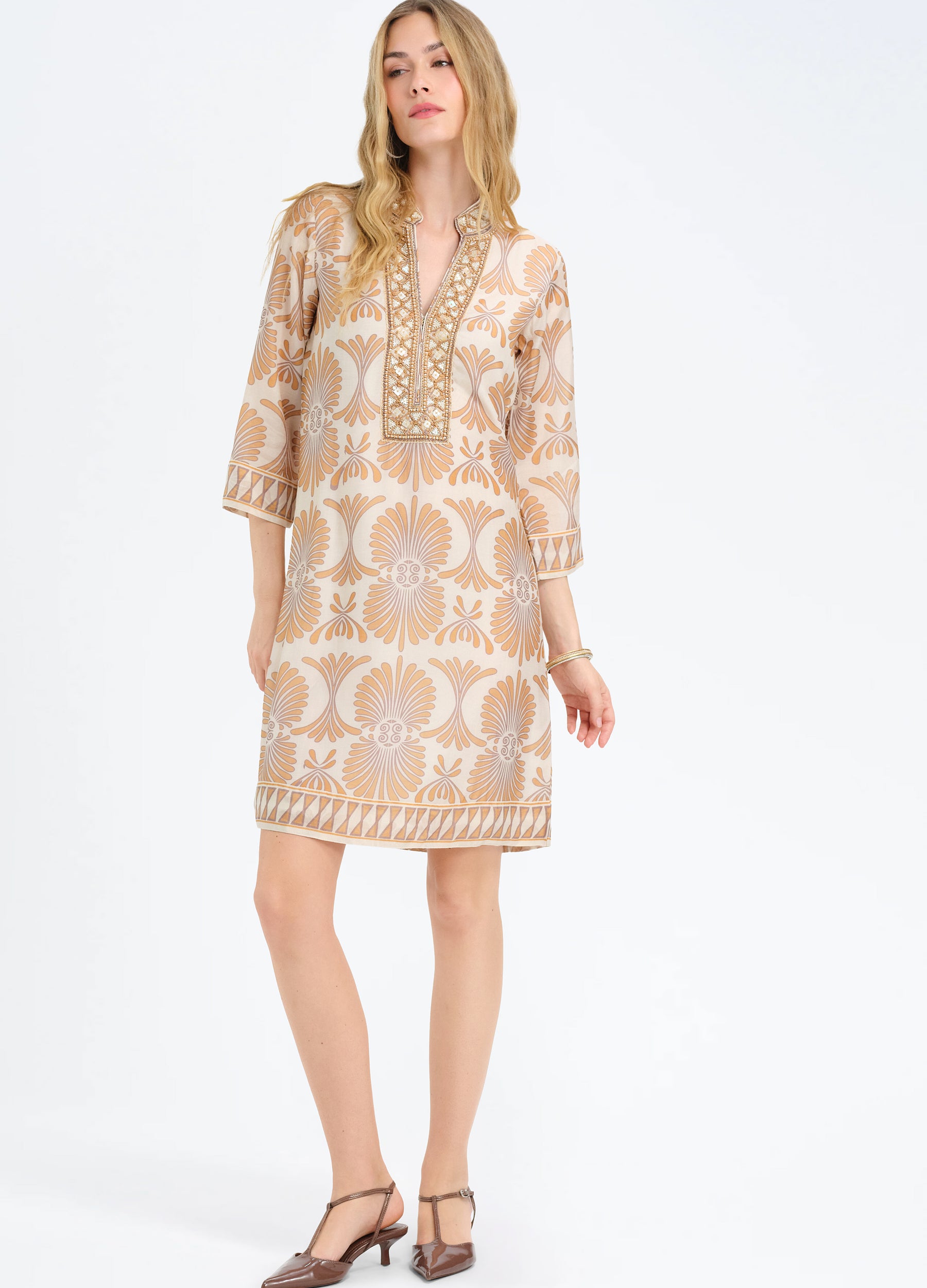 Bennett Tunic Dress in Santorini Sand