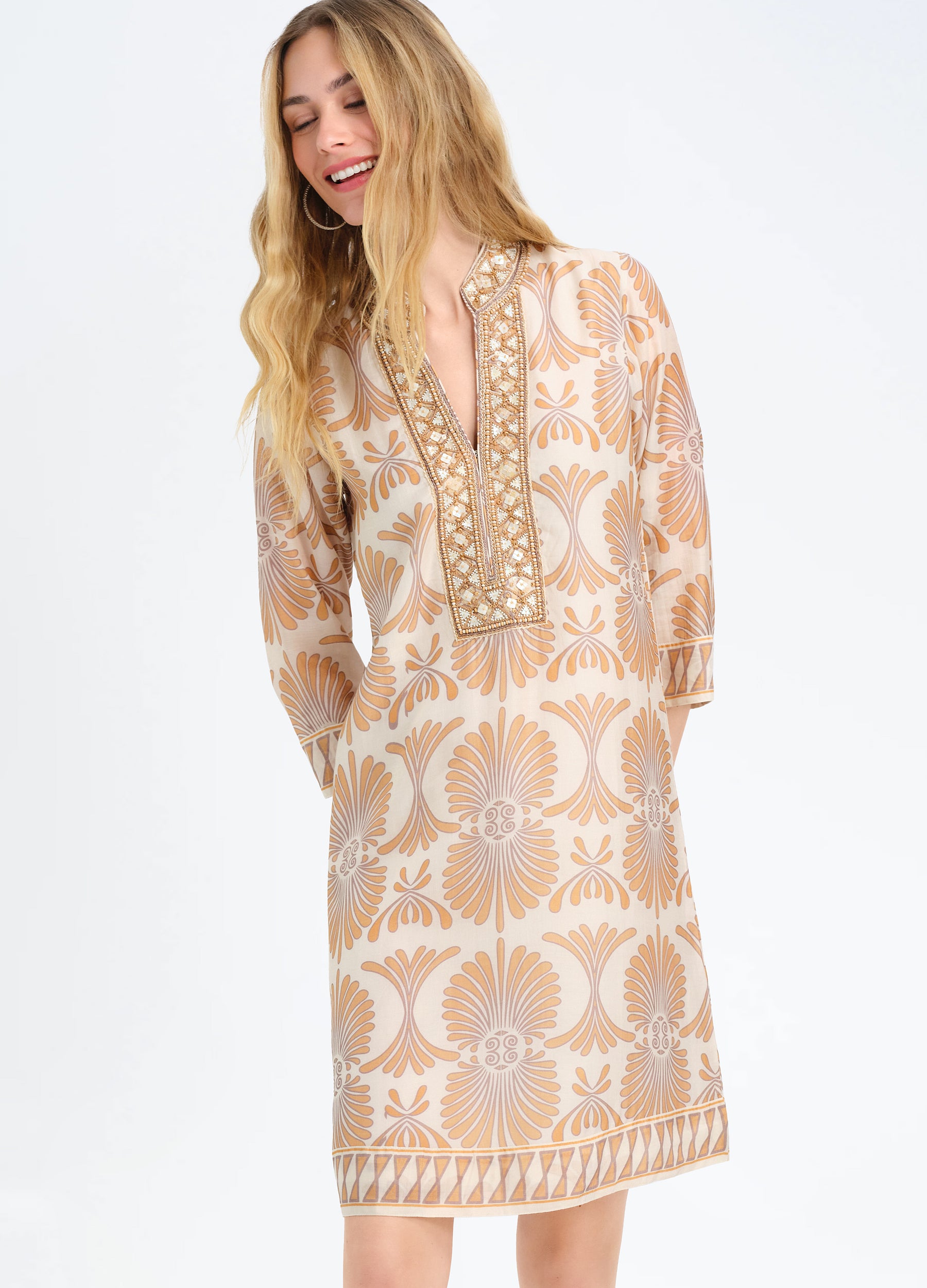 Bennett Tunic Dress in Santorini Sand