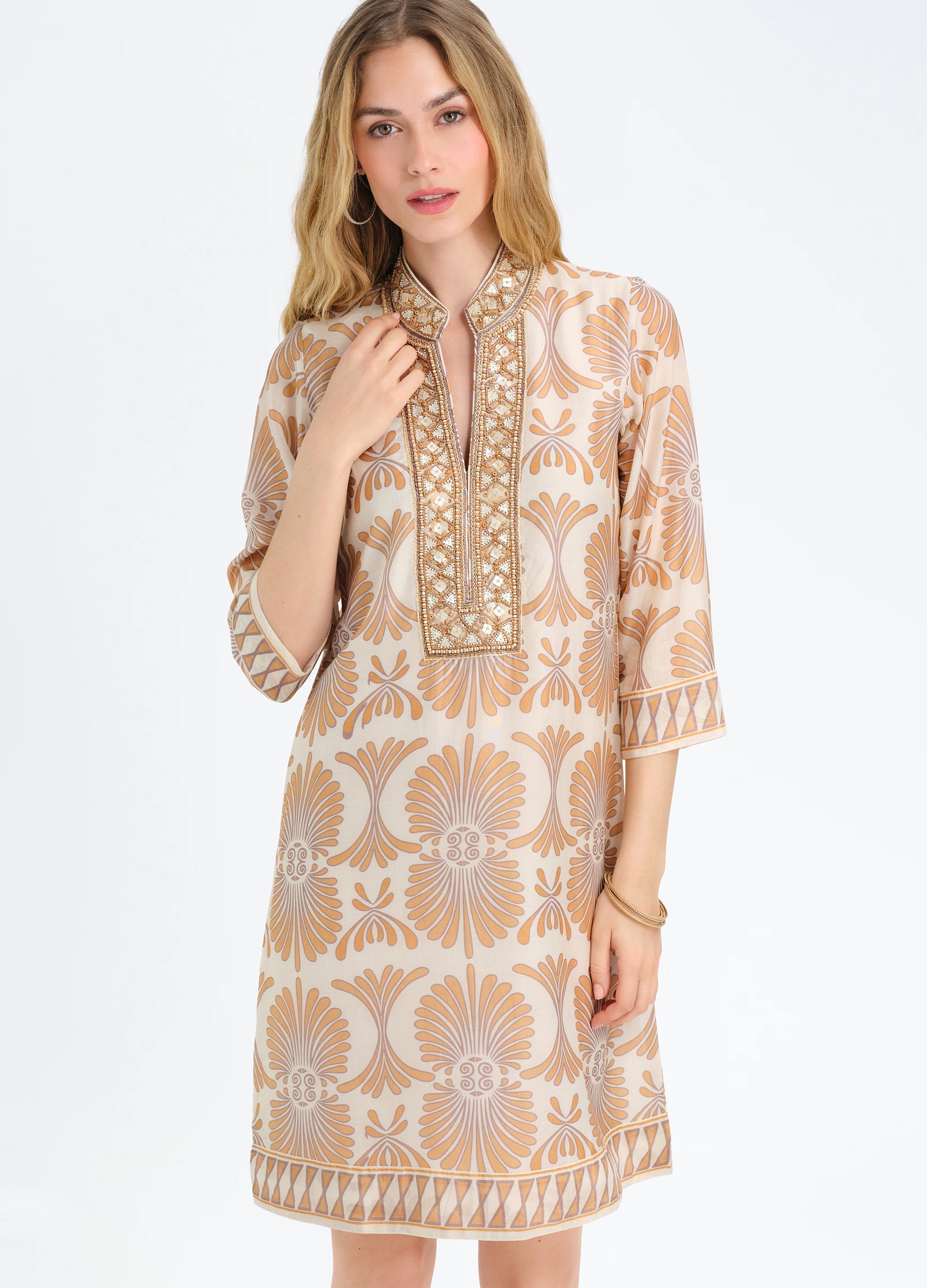 Bennett Tunic Dress in Santorini Sand
