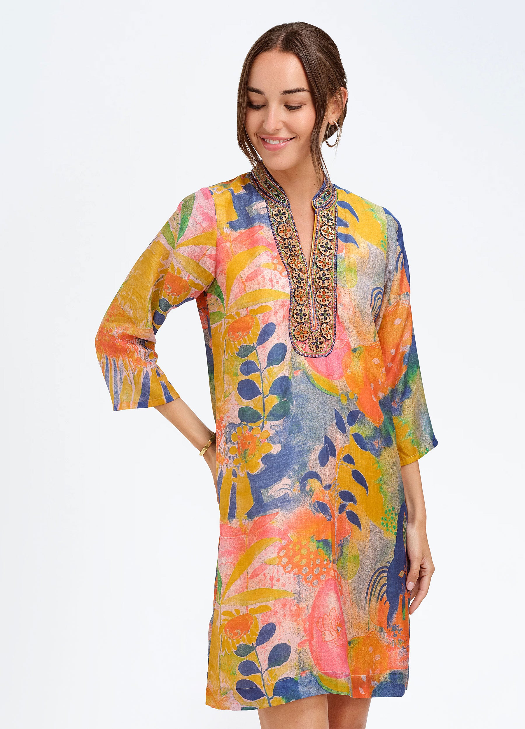 Bennett Tunic Dress Botanica Blue / xl Bennett Tunic Dress Botanica Blue / xl