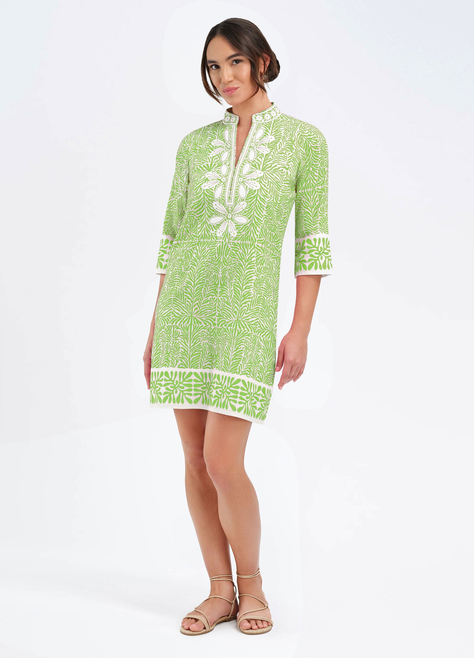 Bennett Tunic Dress Coral Green / Xs Bennett Tunic Dress Coral Green / Xs