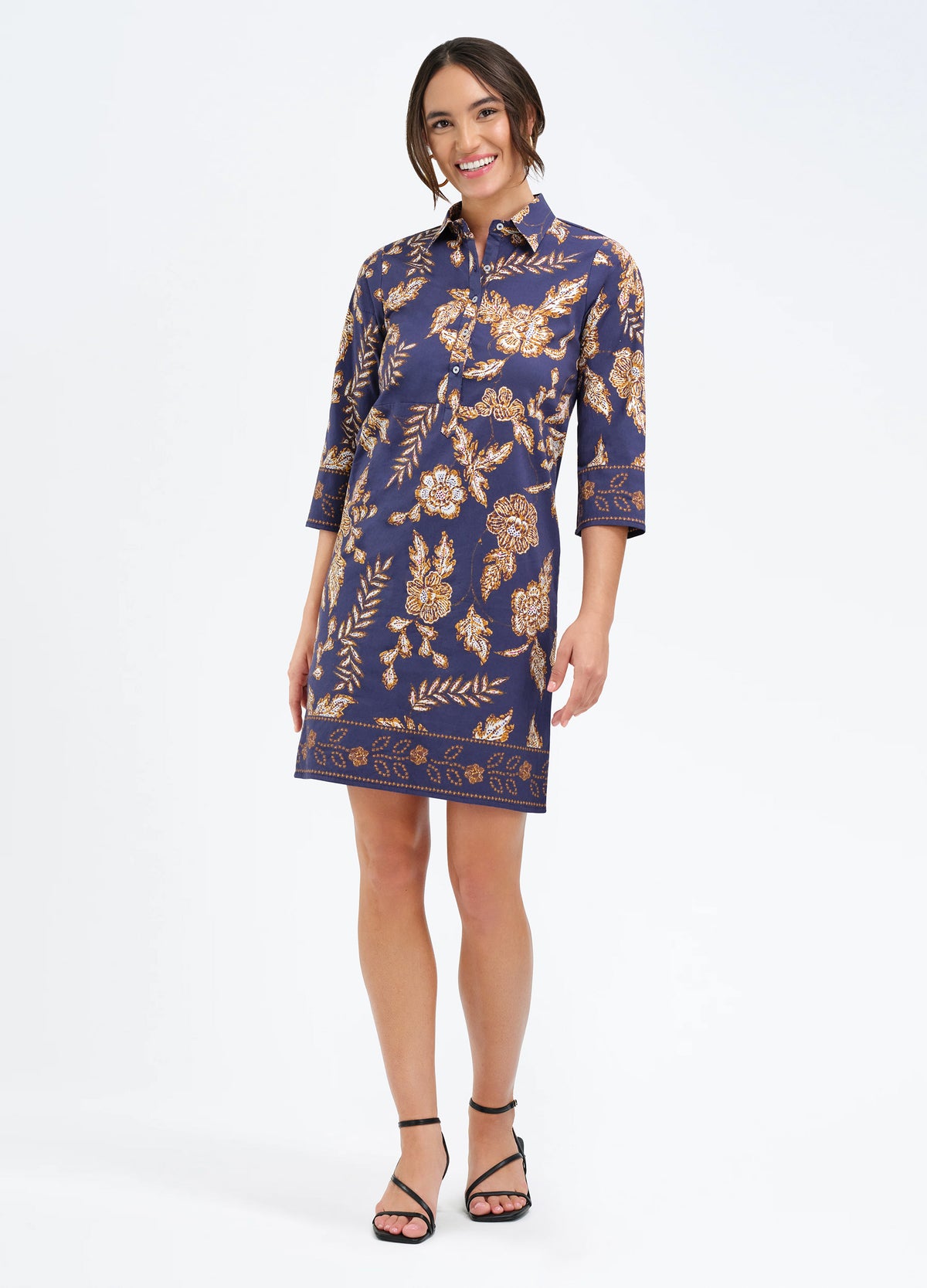 Charlie Dress in Gwynn Navy, front view