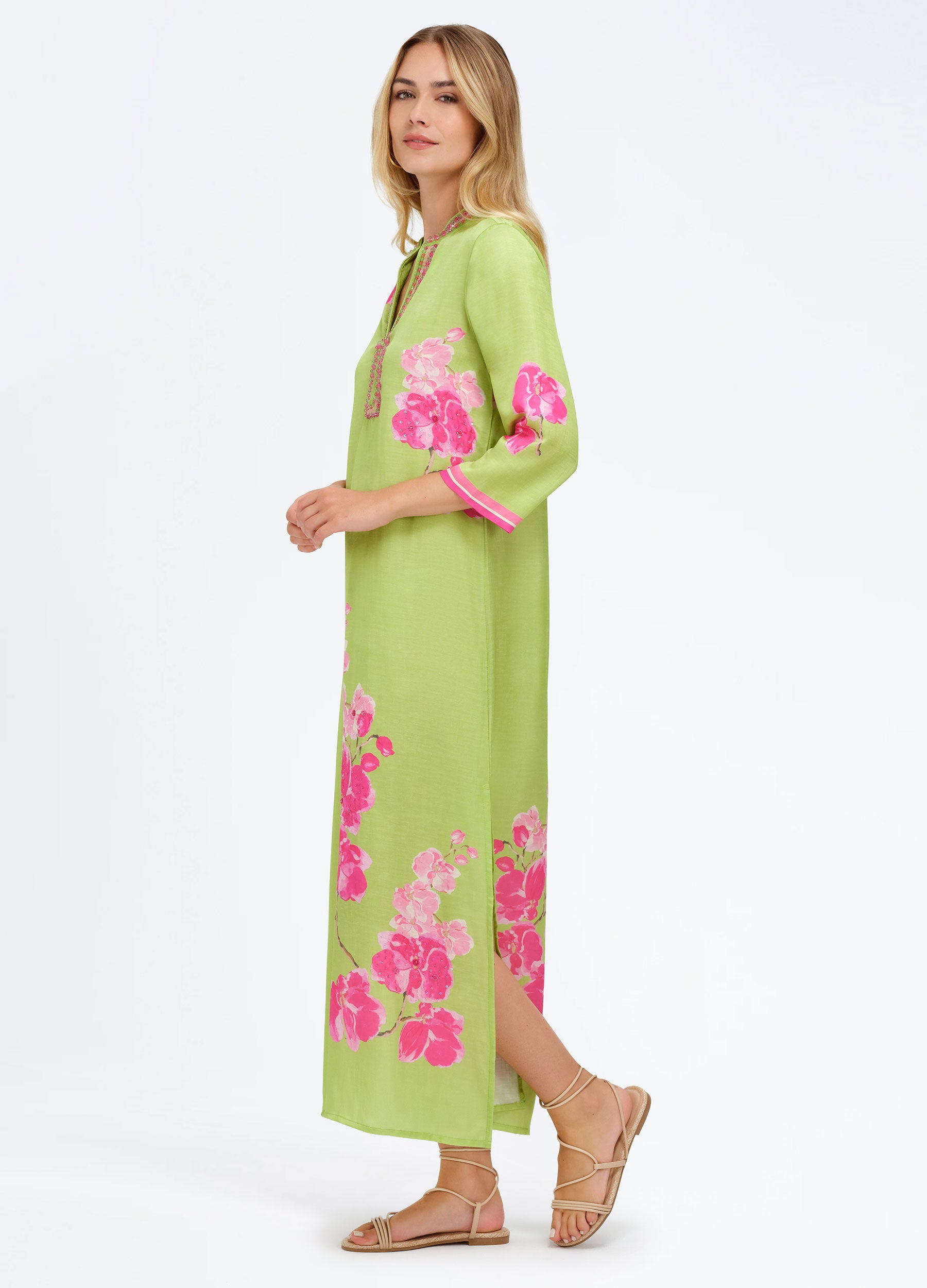 Elise Caftan Orchid Green / m Elise Caftan Orchid Green / m