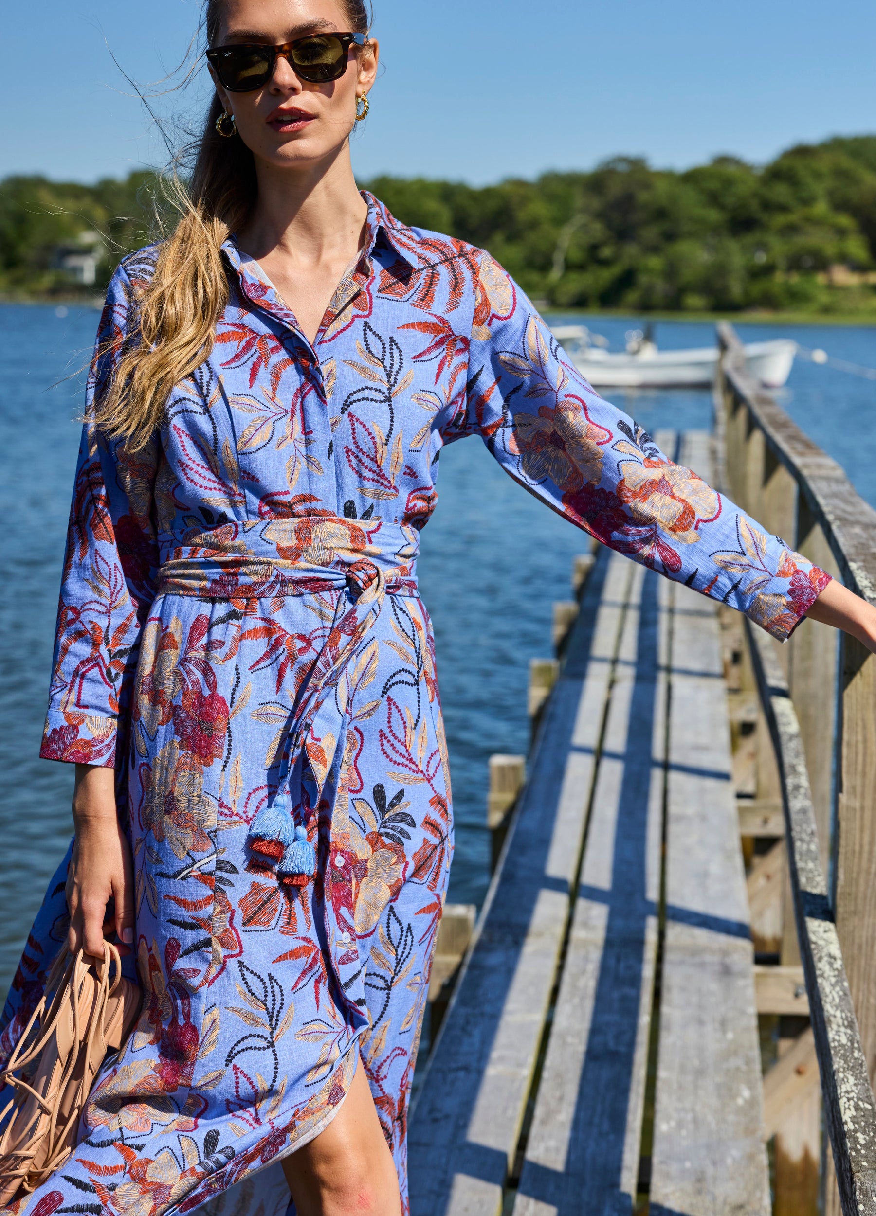 Kit Shirtdress in Greta Blue