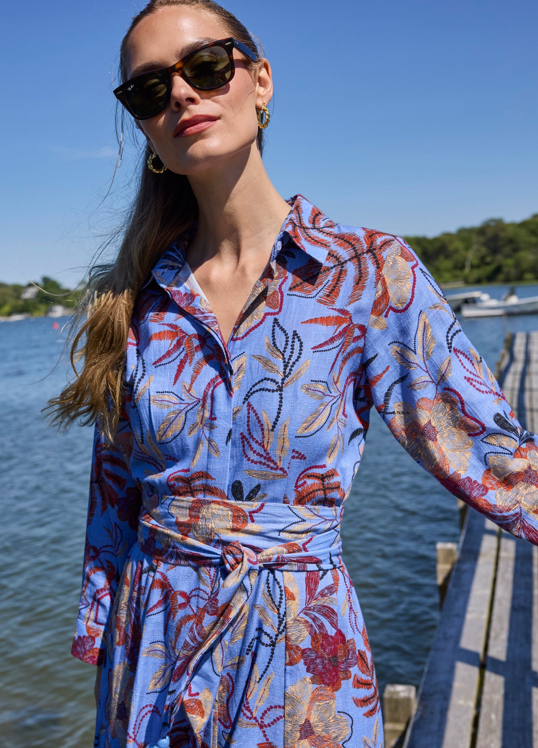 Kit Shirtdress in Greta Blue