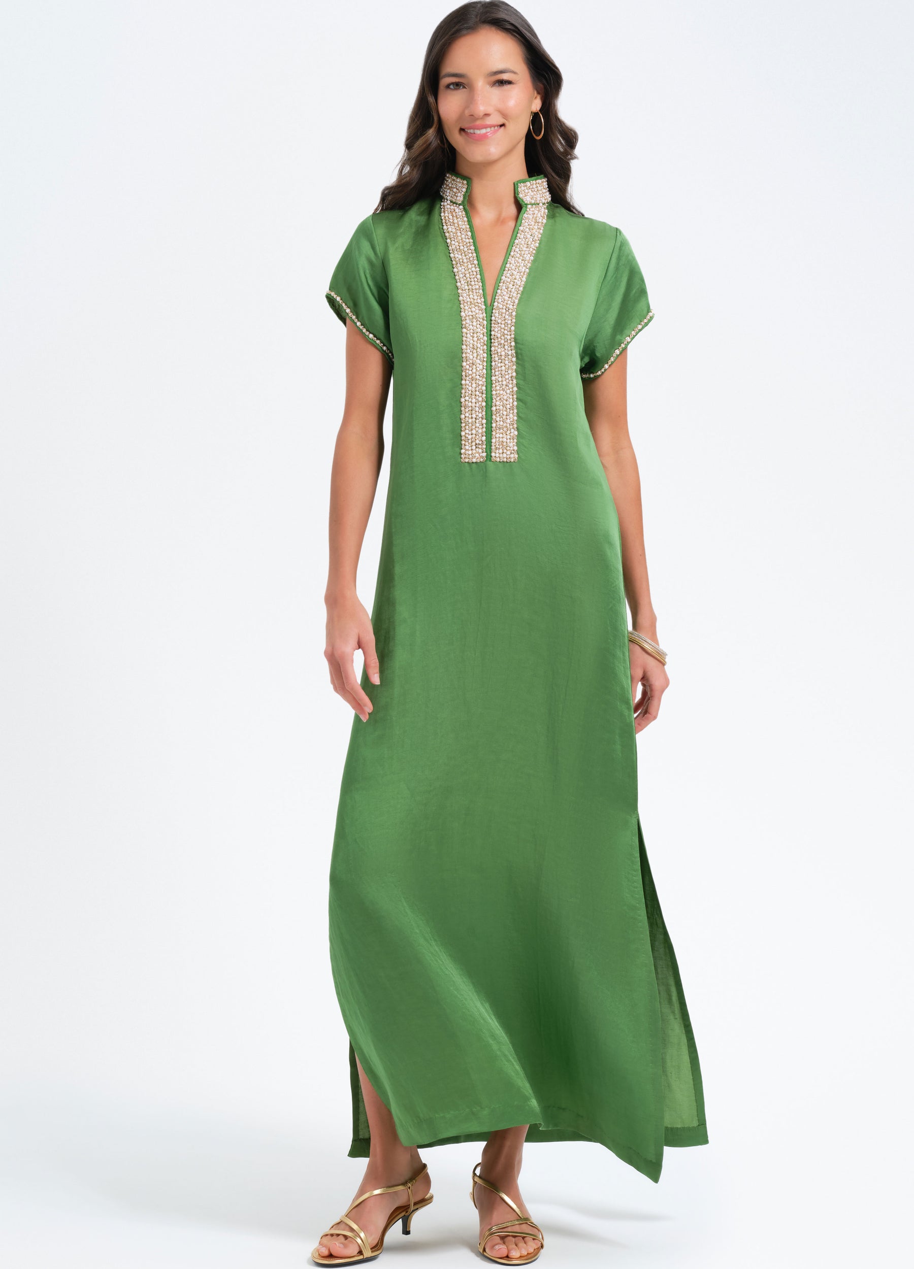 Pearl Cap Sleeve Caftan