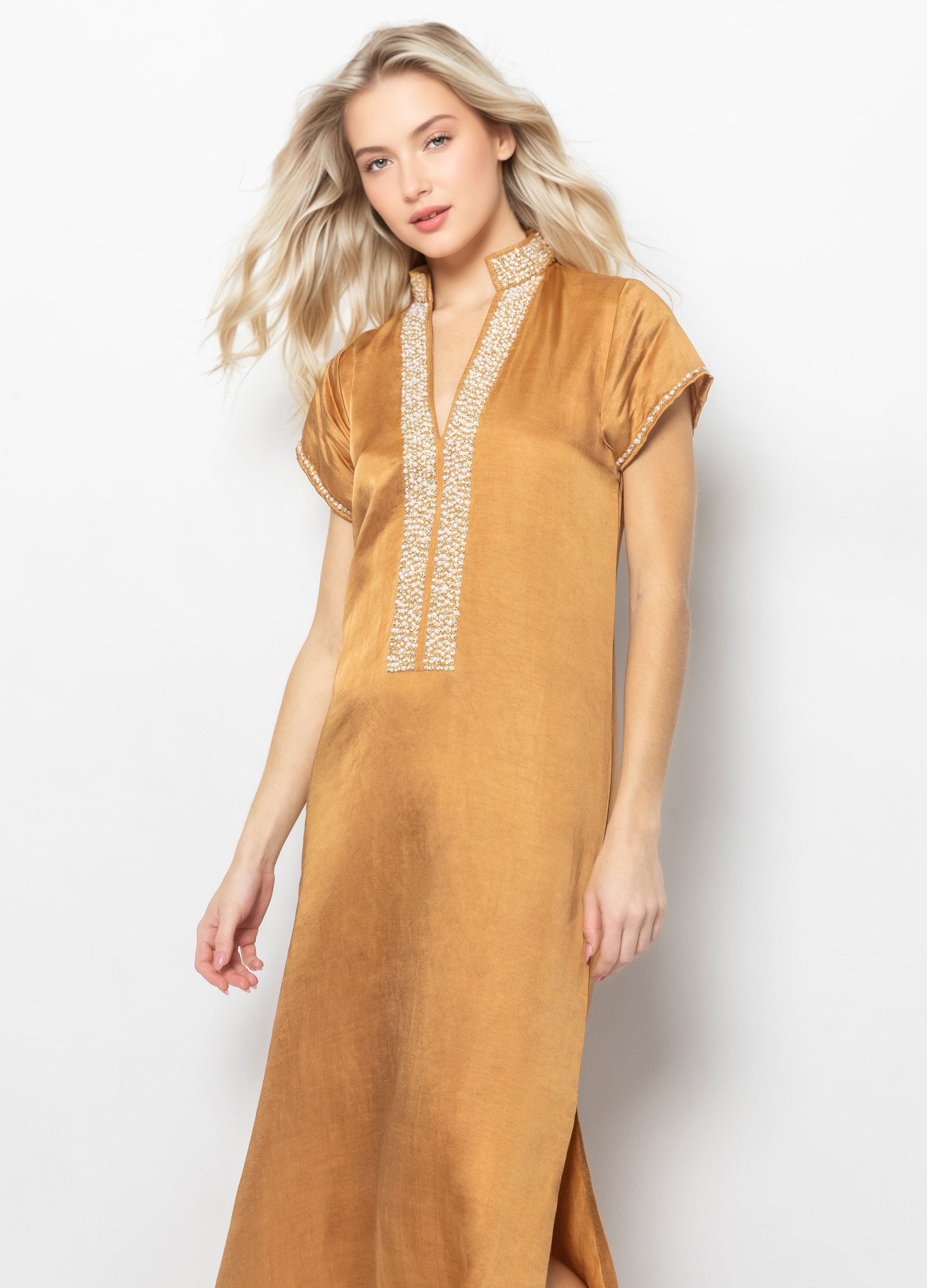 Pearl Cap Sleeve Caftan