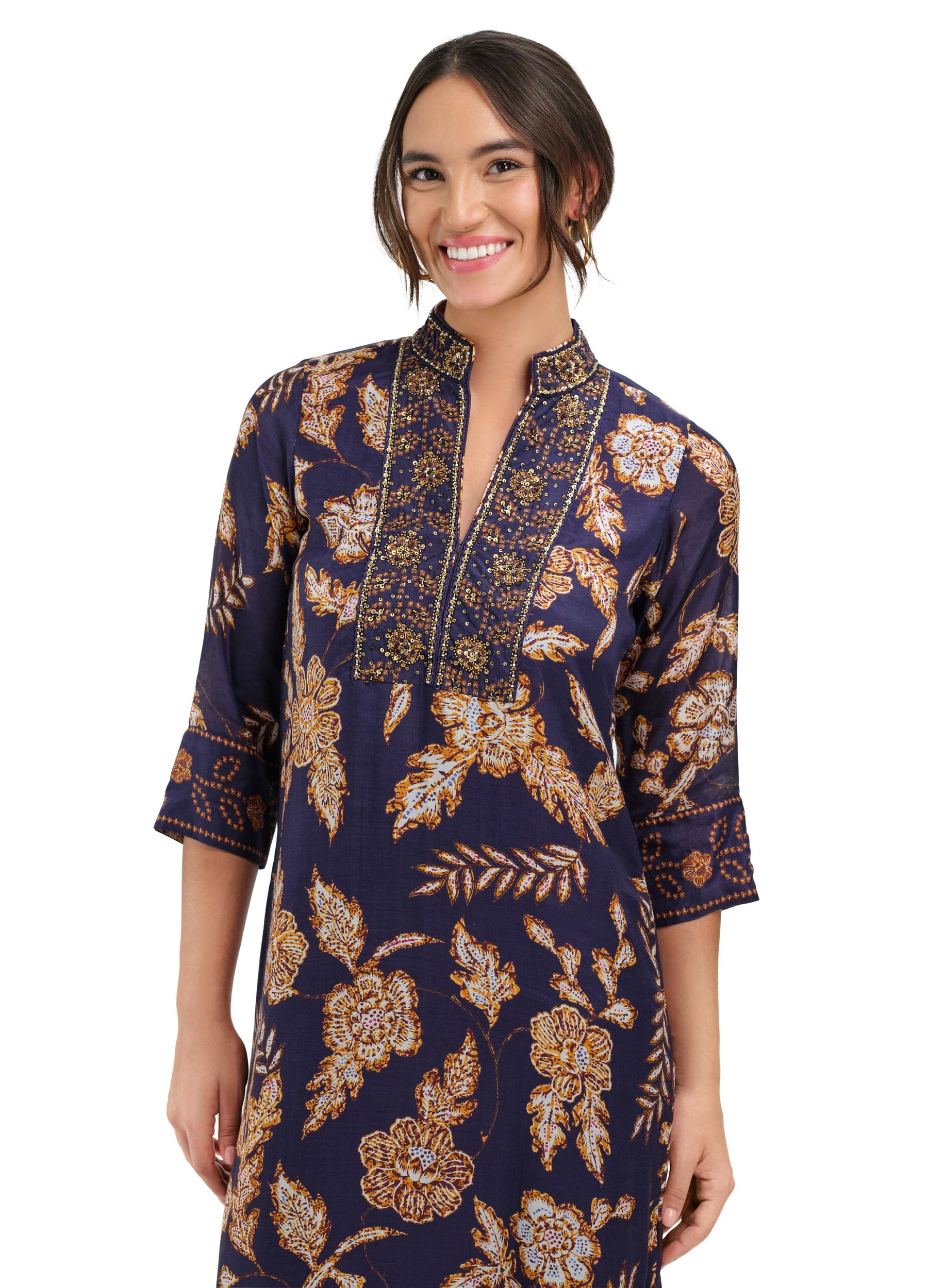Bennett Tunic Dress in Gwynn Navy