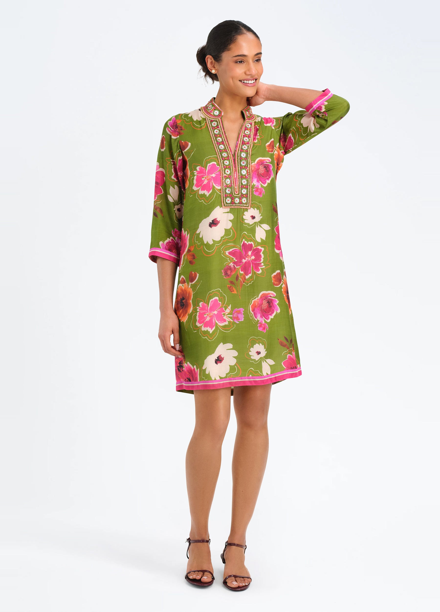 Bennett Tunic Dress in Kelsey Green