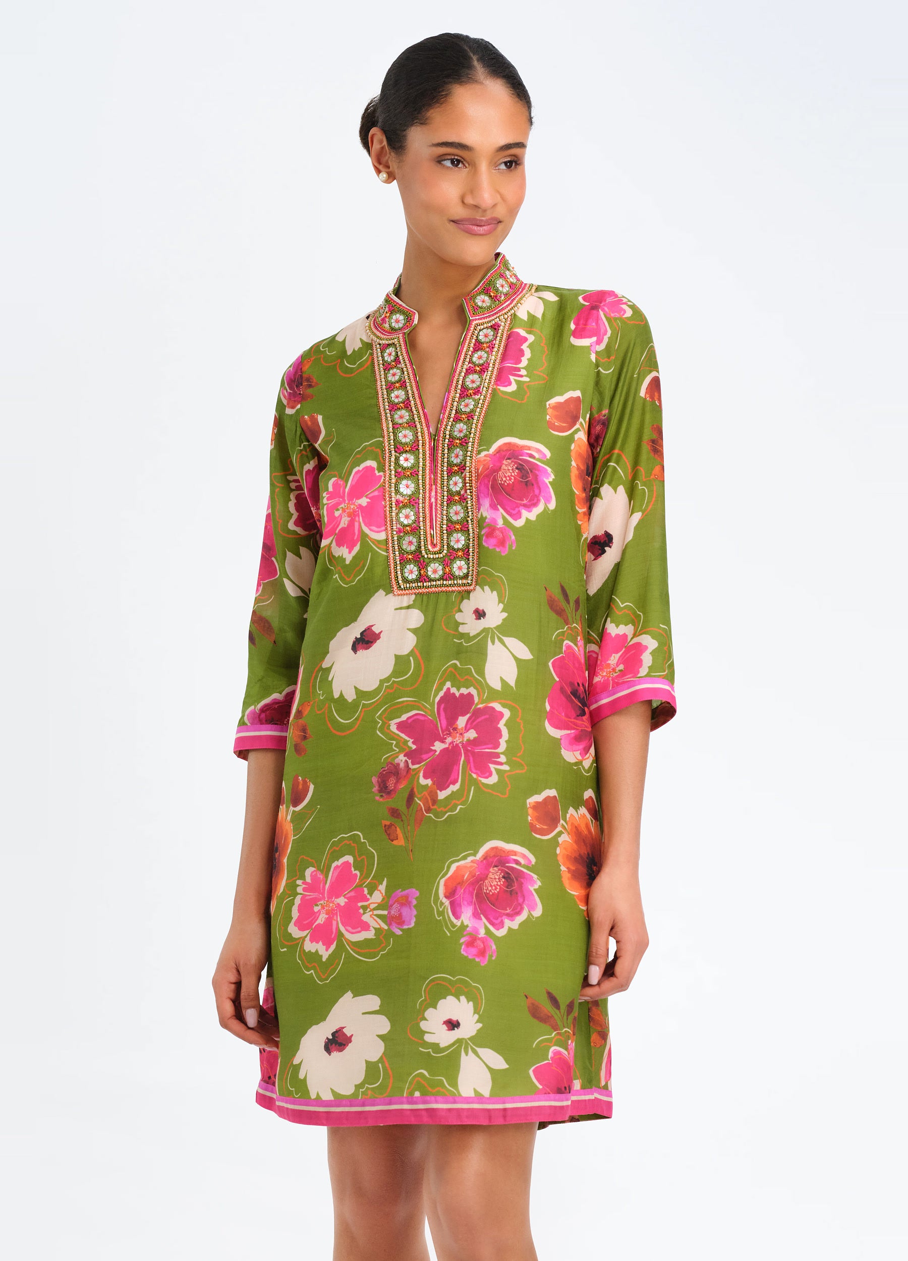 Bennett Tunic Dress in Kelsey Green