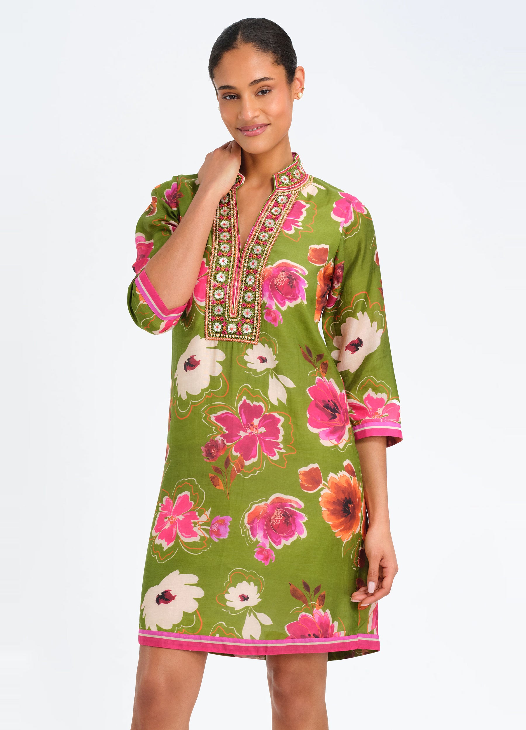 Bennett Tunic Dress in Kelsey Green