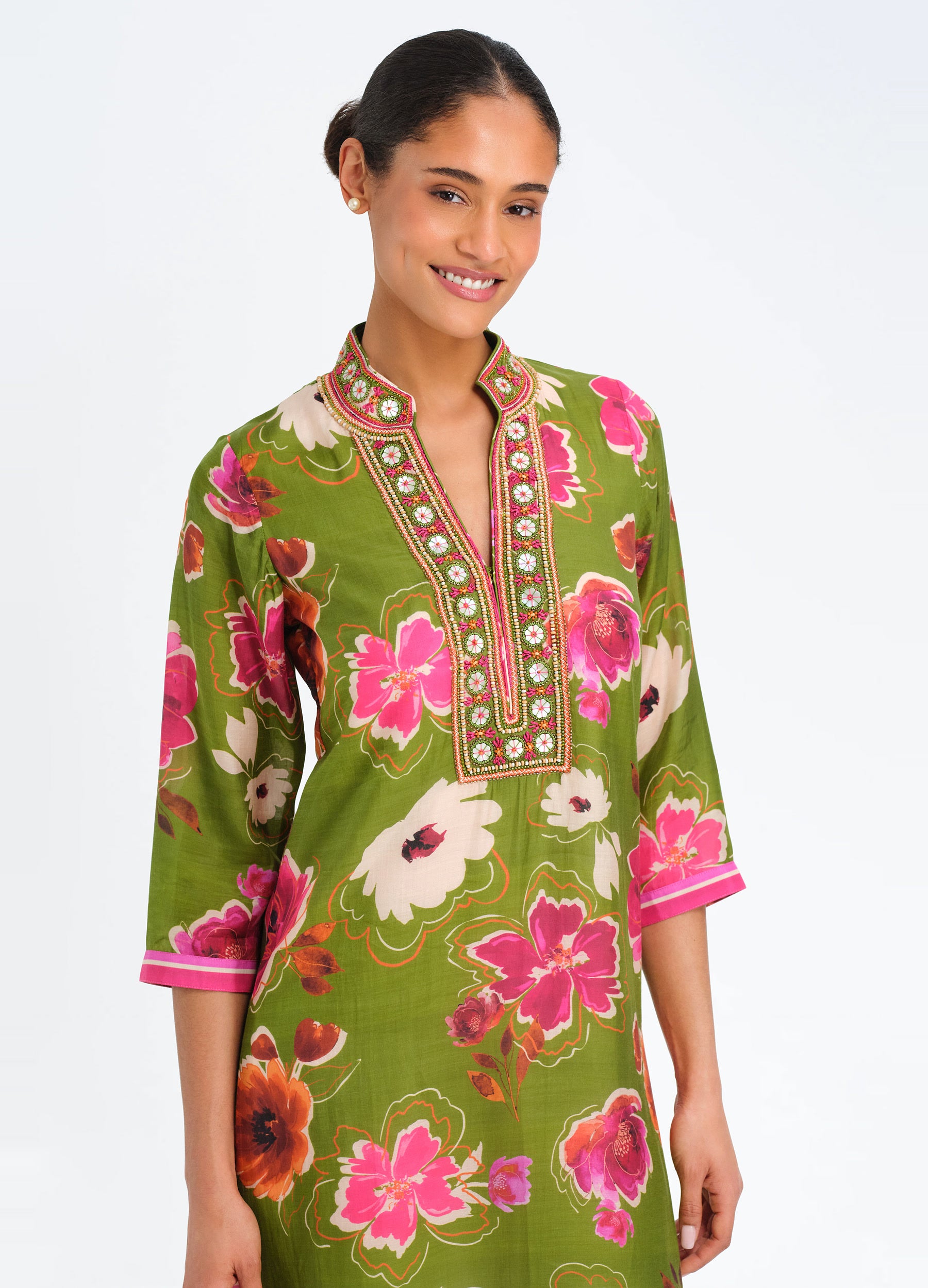 Bennett Tunic Dress in Kelsey Green