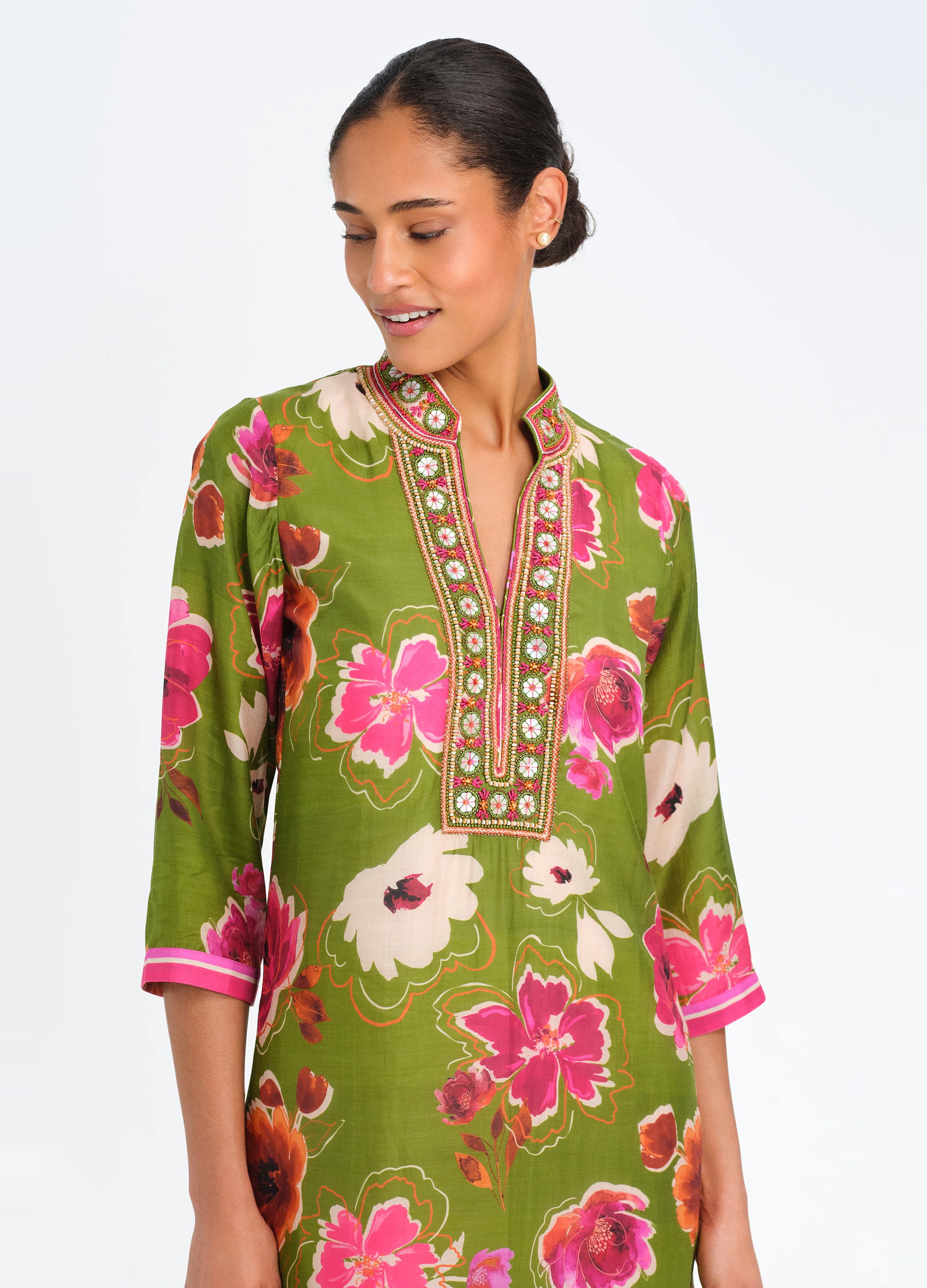 Bennett Tunic Dress in Kelsey Green