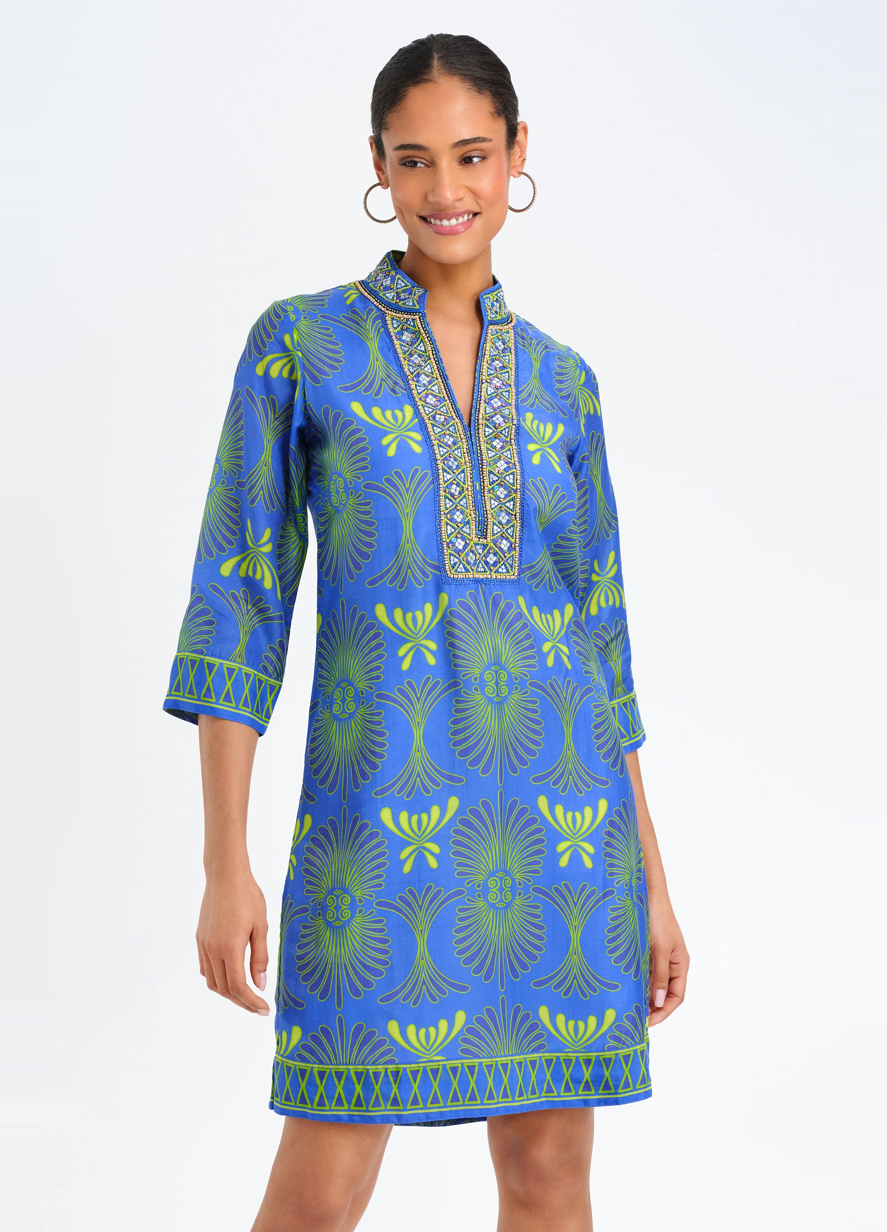Bennett Tunic Dress in Santorini Blue