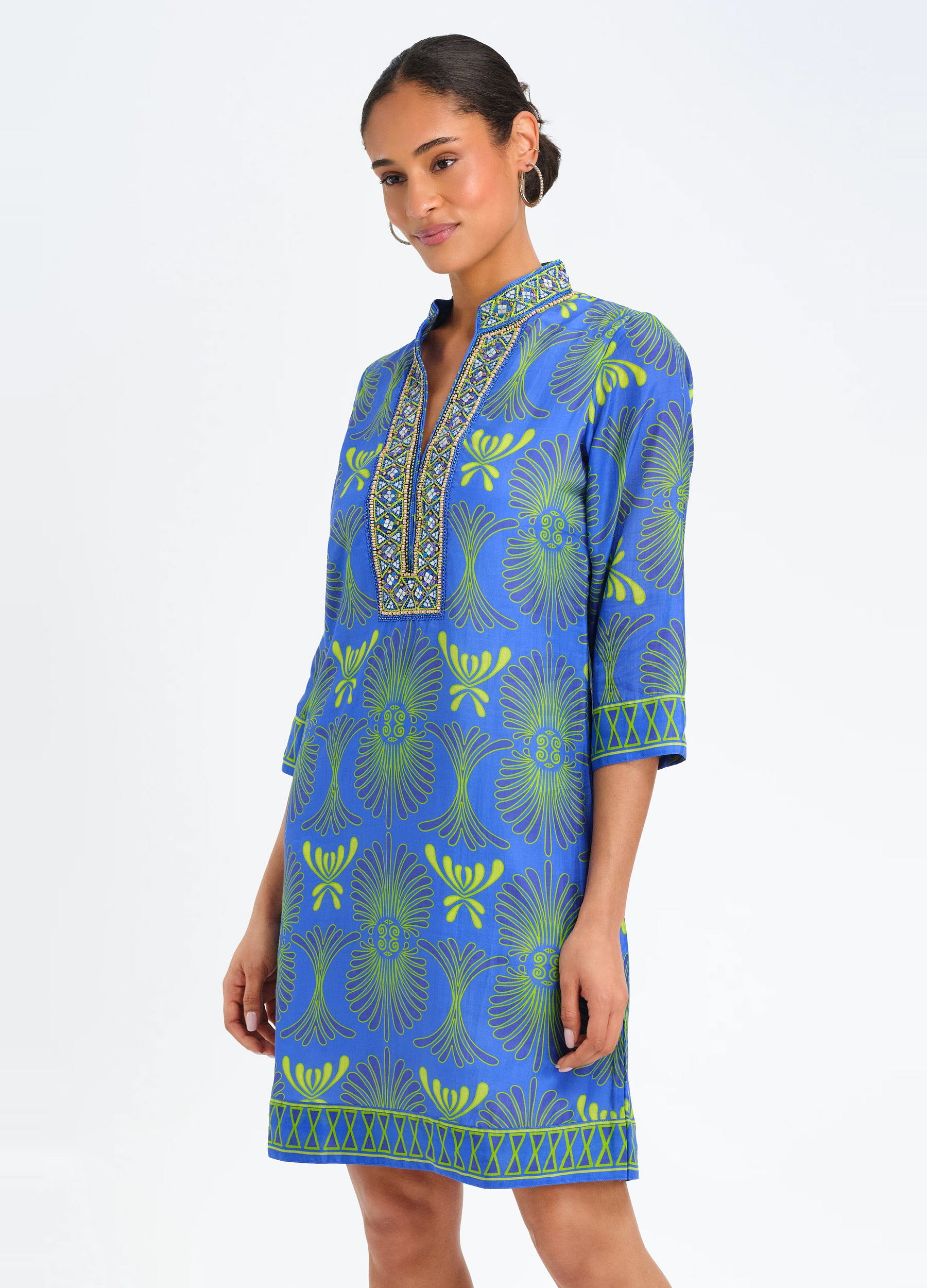 Bennett Tunic Dress in Santorini Blue