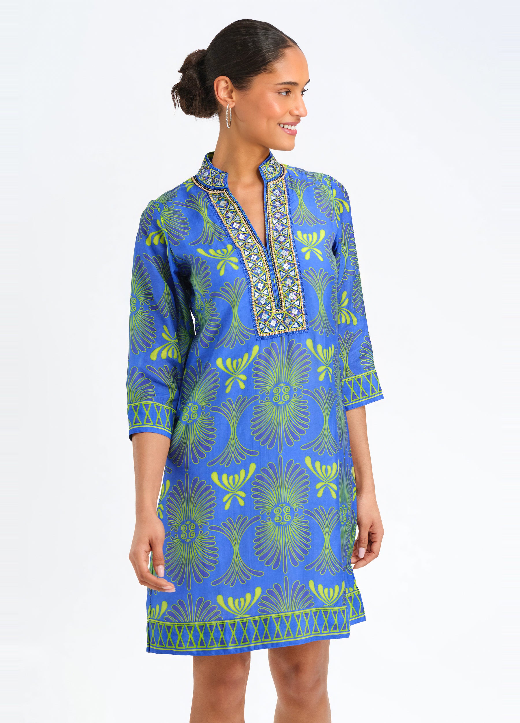 Bennett Tunic Dress in Santorini Blue