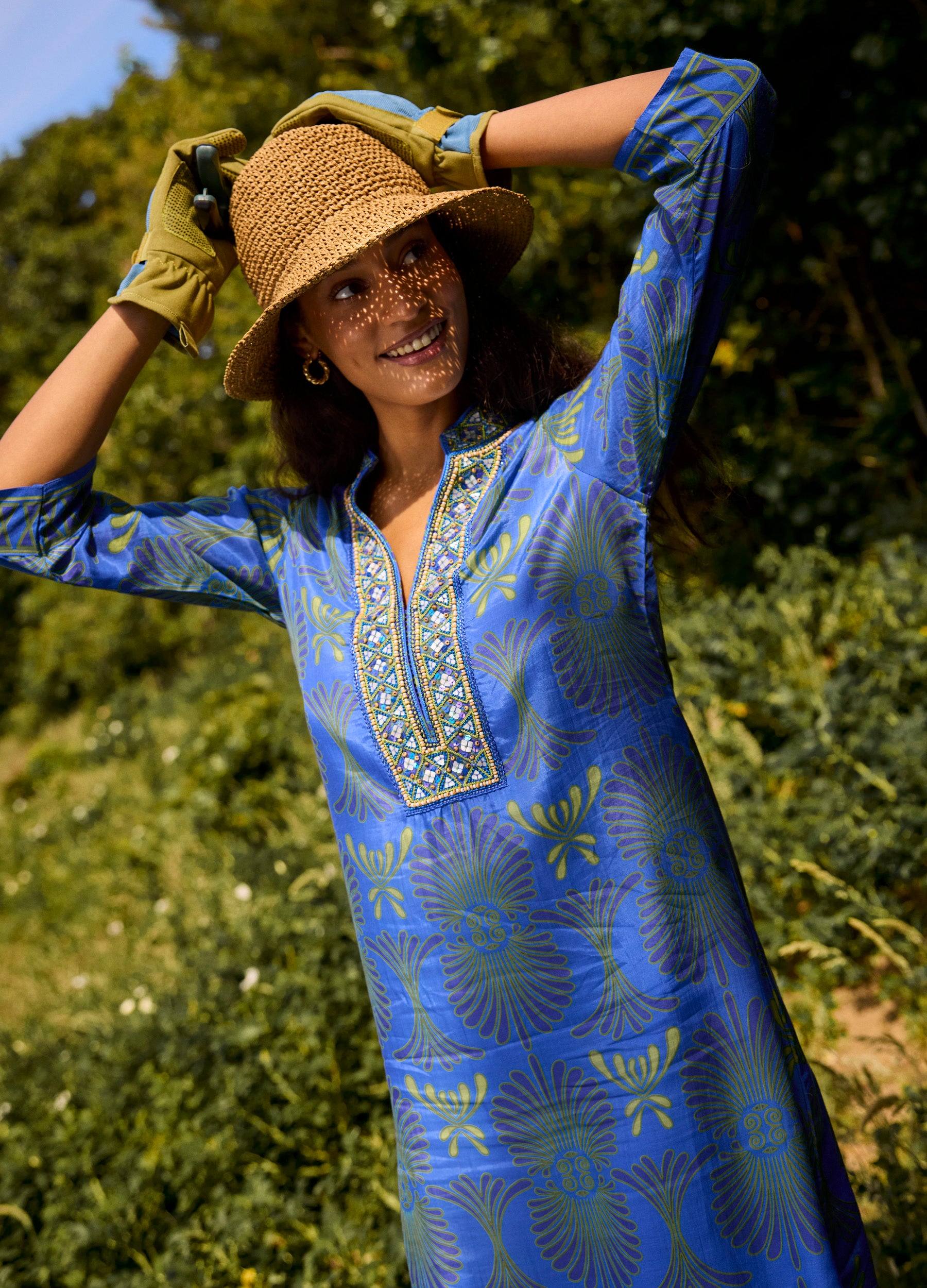 Bennett Tunic Dress in Santorini Blue