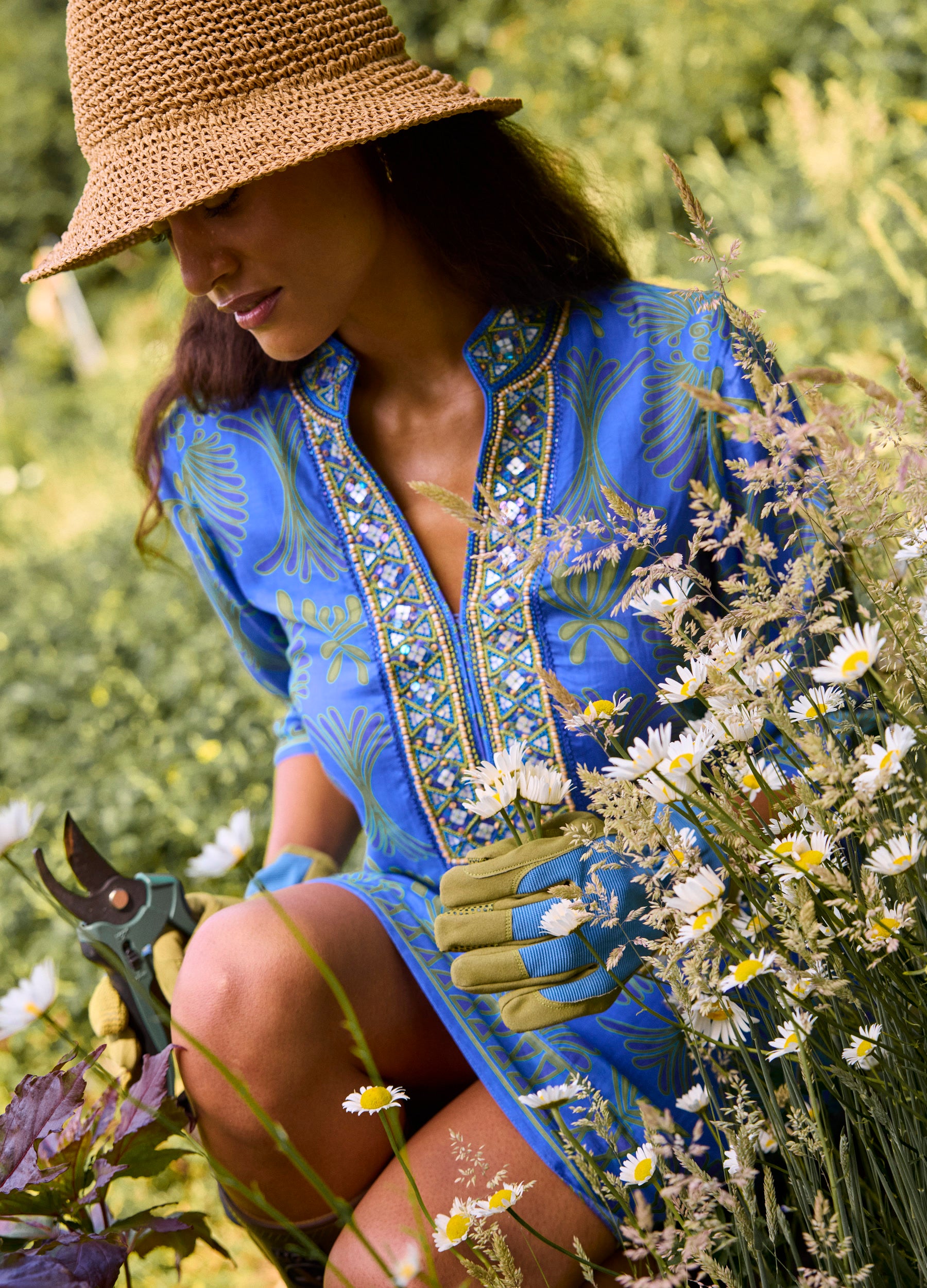 Bennett Tunic Dress in Santorini Blue
