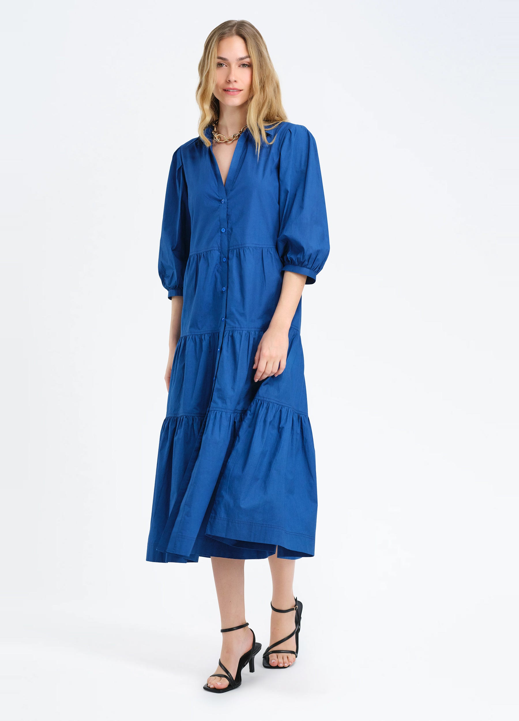 Brinley Shirtdress in Cadet Blue