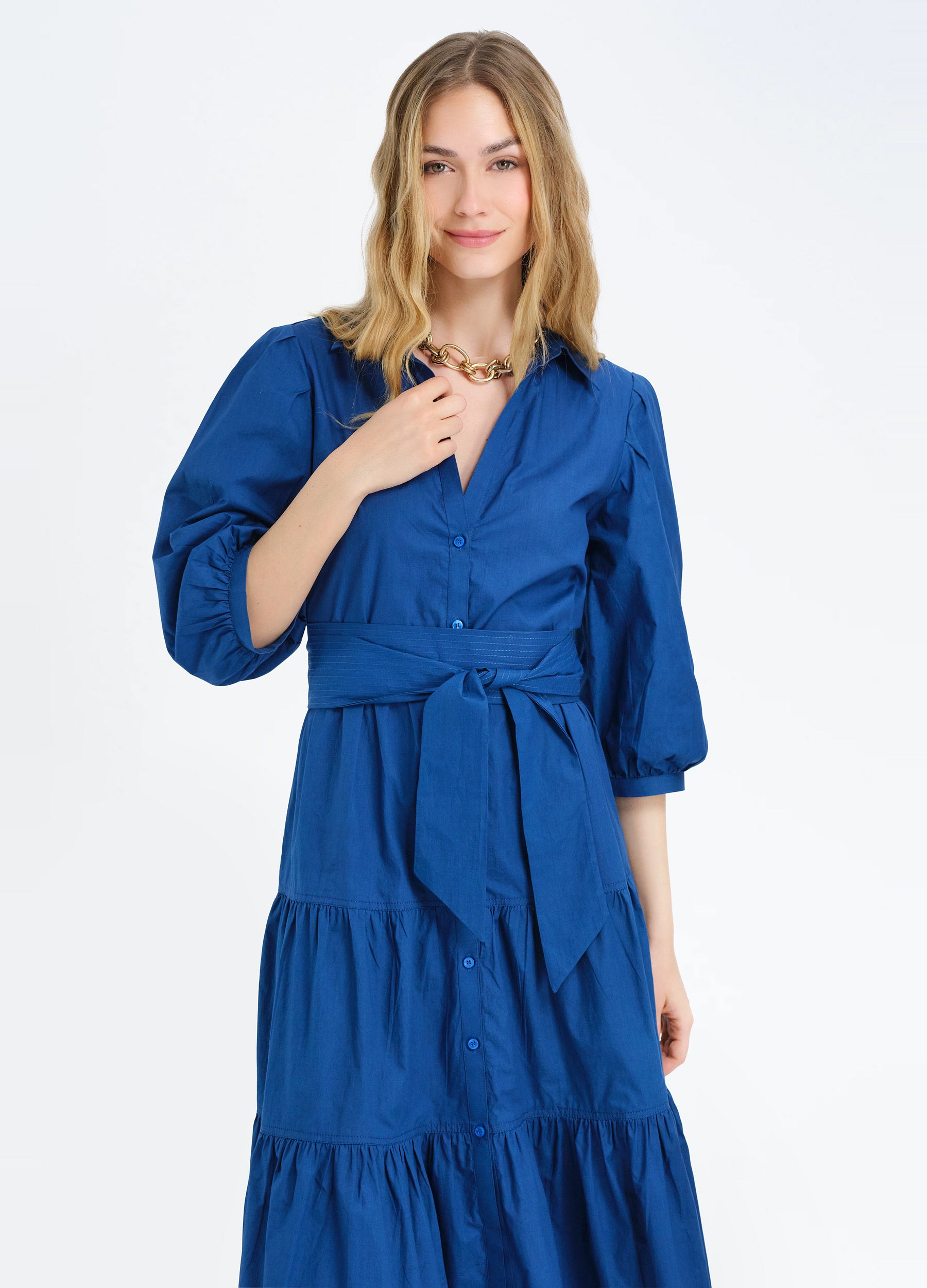 Brinley Shirtdress in Cadet Blue