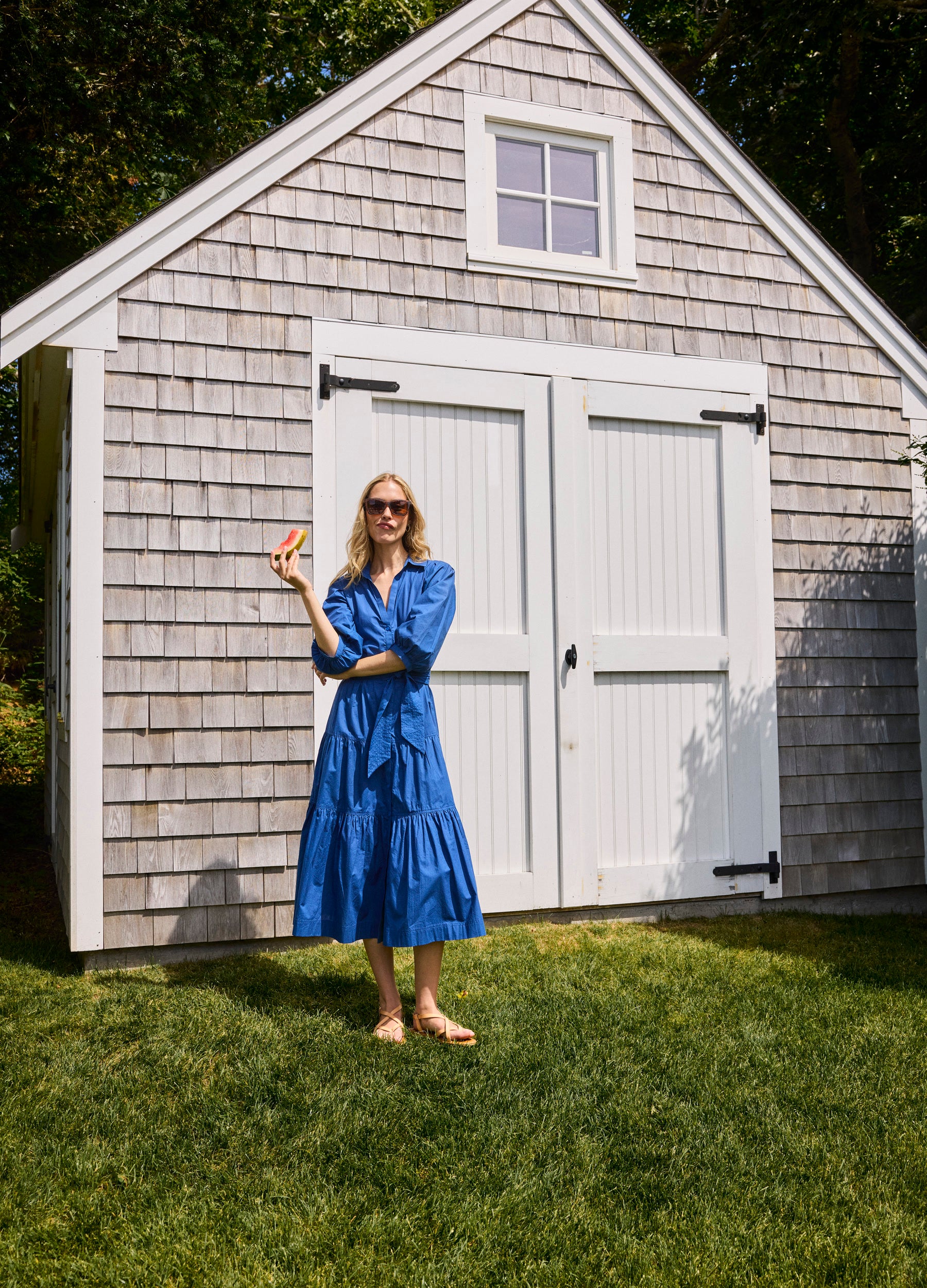Brinley Shirtdress in Cadet Blue