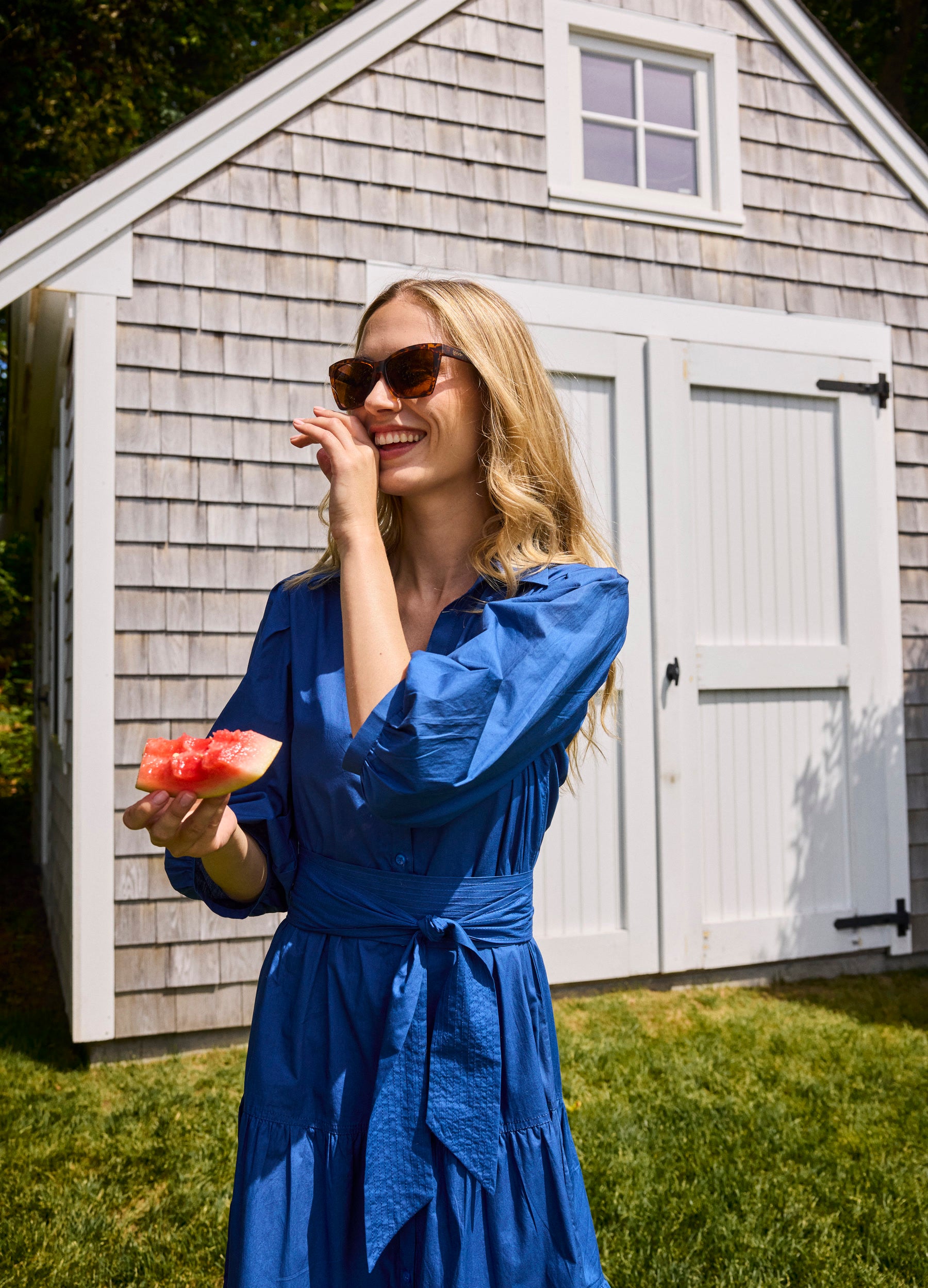 Brinley Shirtdress in Cadet Blue