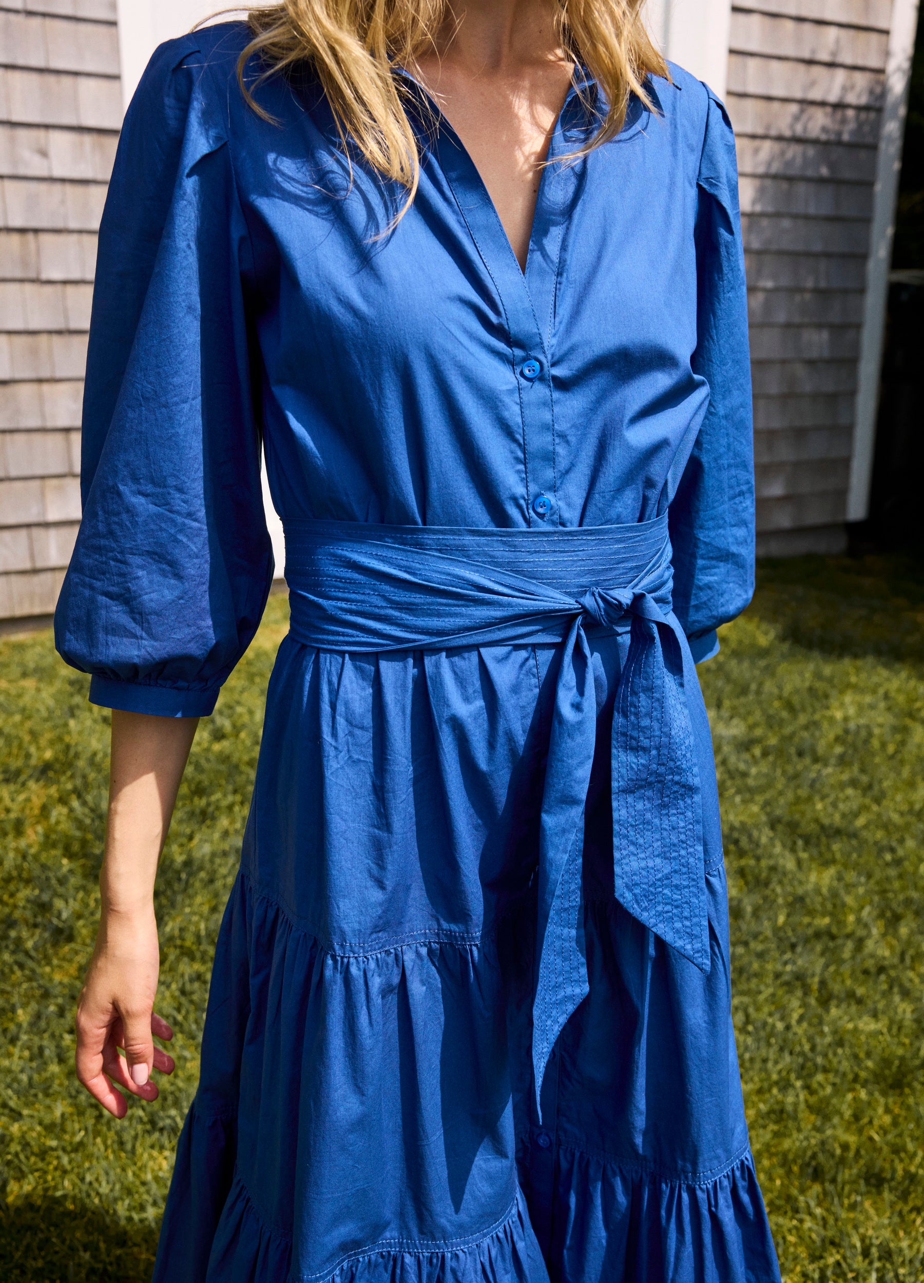 Brinley Shirtdress in Cadet Blue