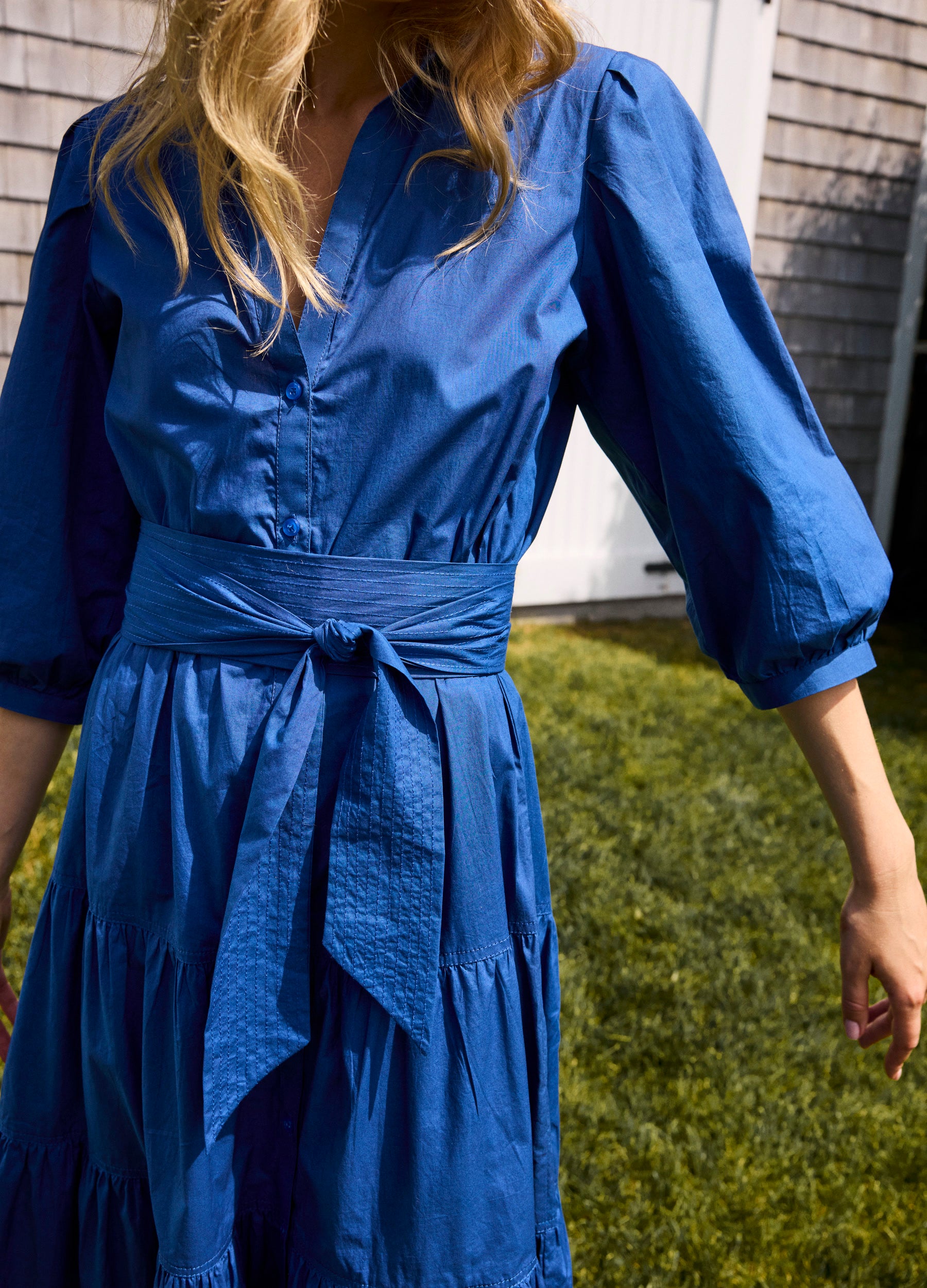 Brinley Shirtdress in Cadet Blue