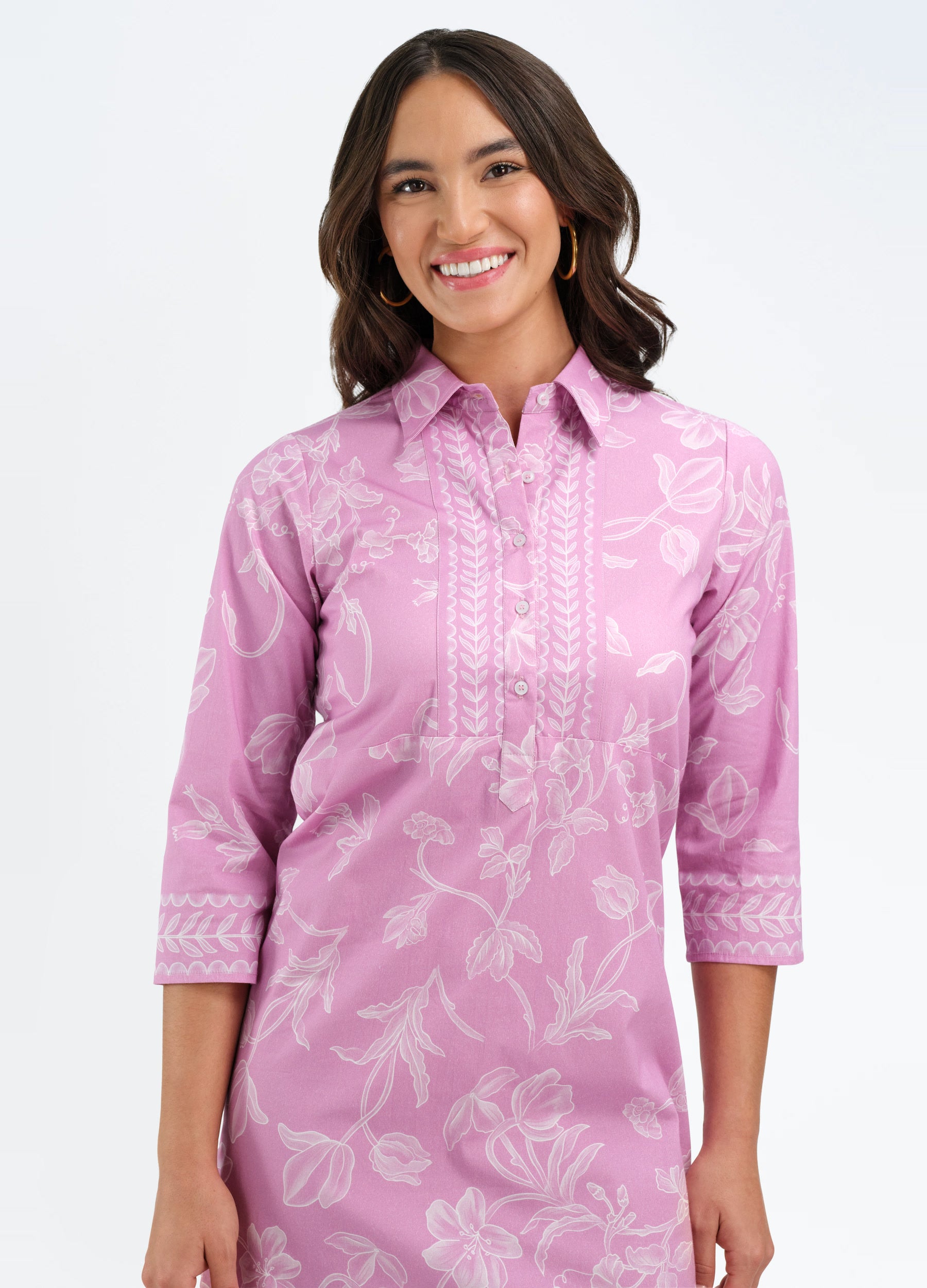 Charlie Dress in Delicate Flower Pink