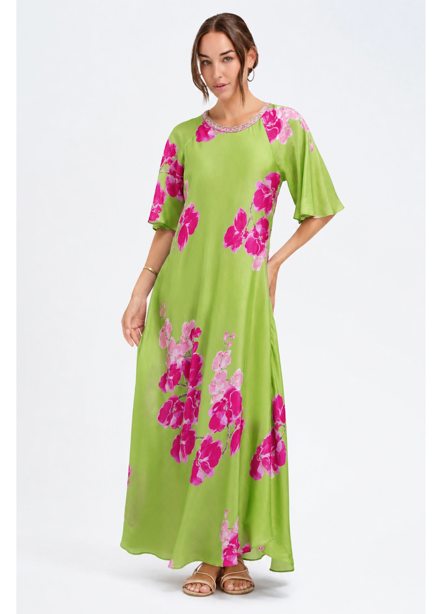 Ciera Dress in Orchid Green