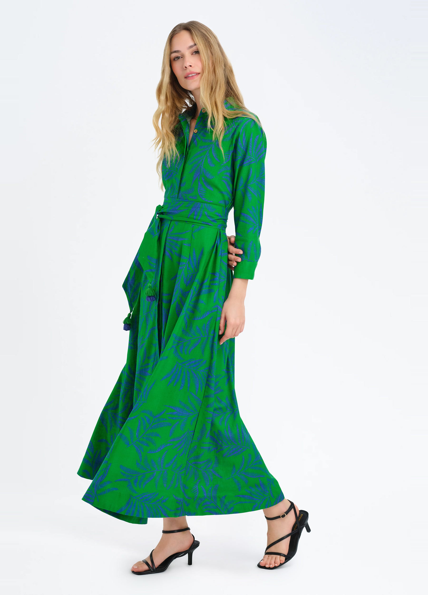 Kit Shirtdress in Leaves Green