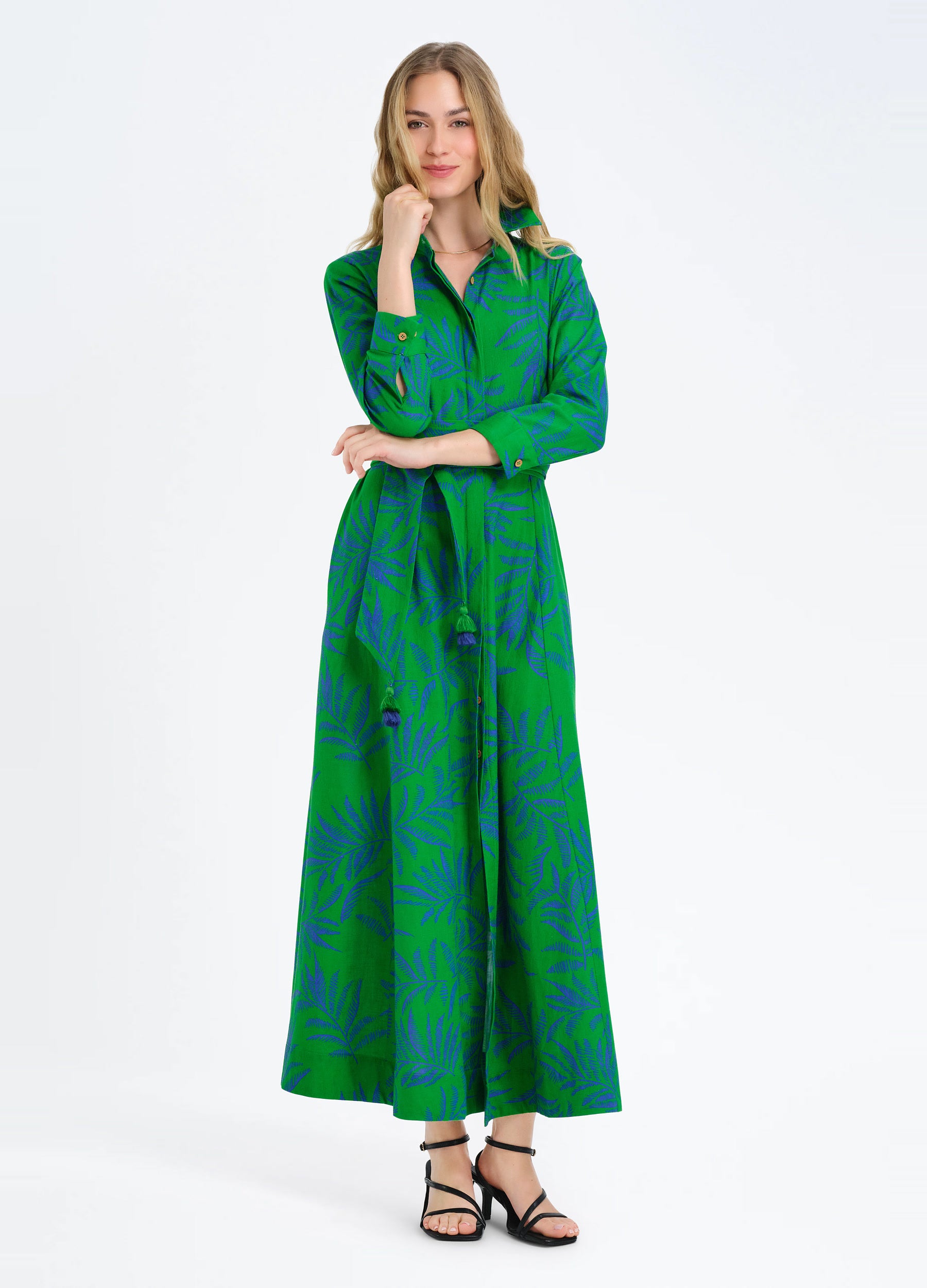 Kit Shirtdress in Leaves Green