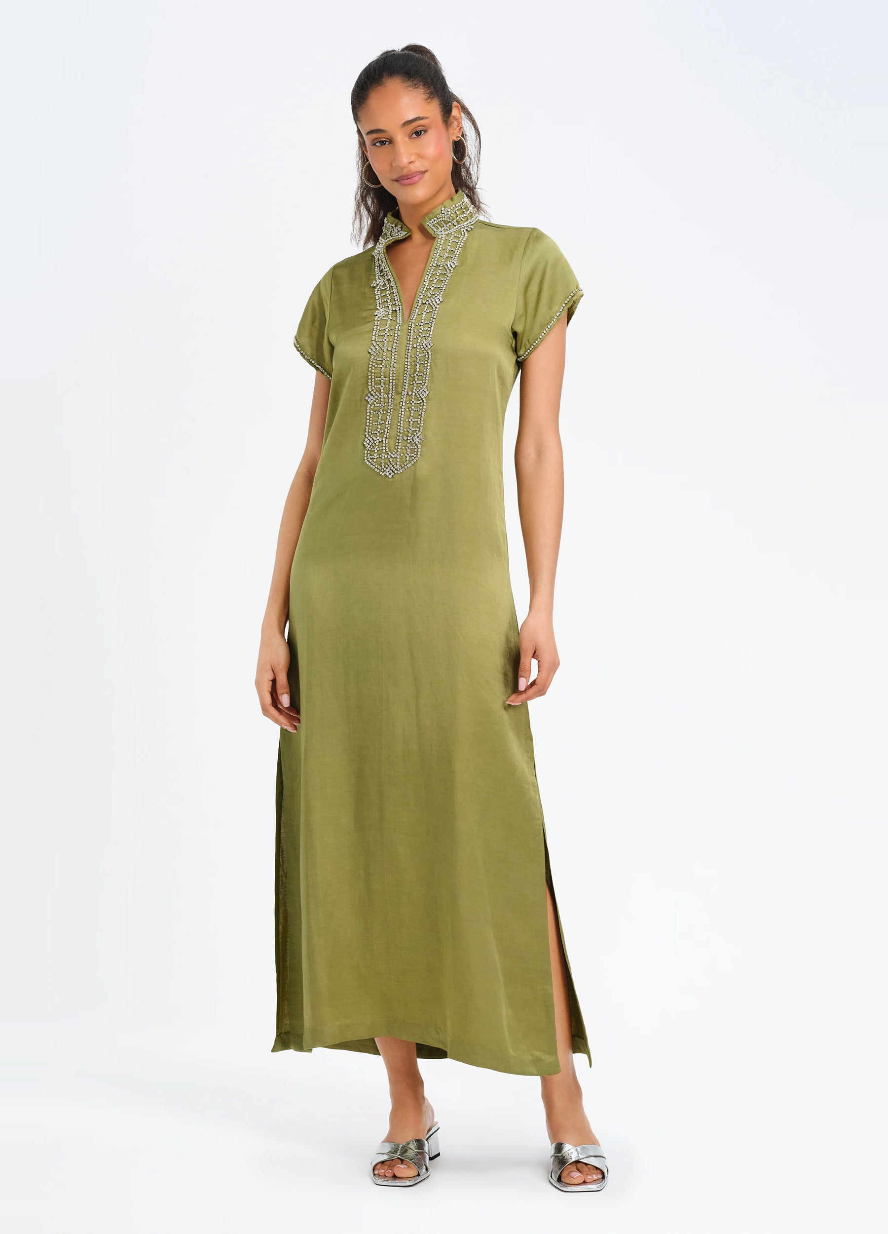 Marilyn Cap Sleeve Caftan in Loden