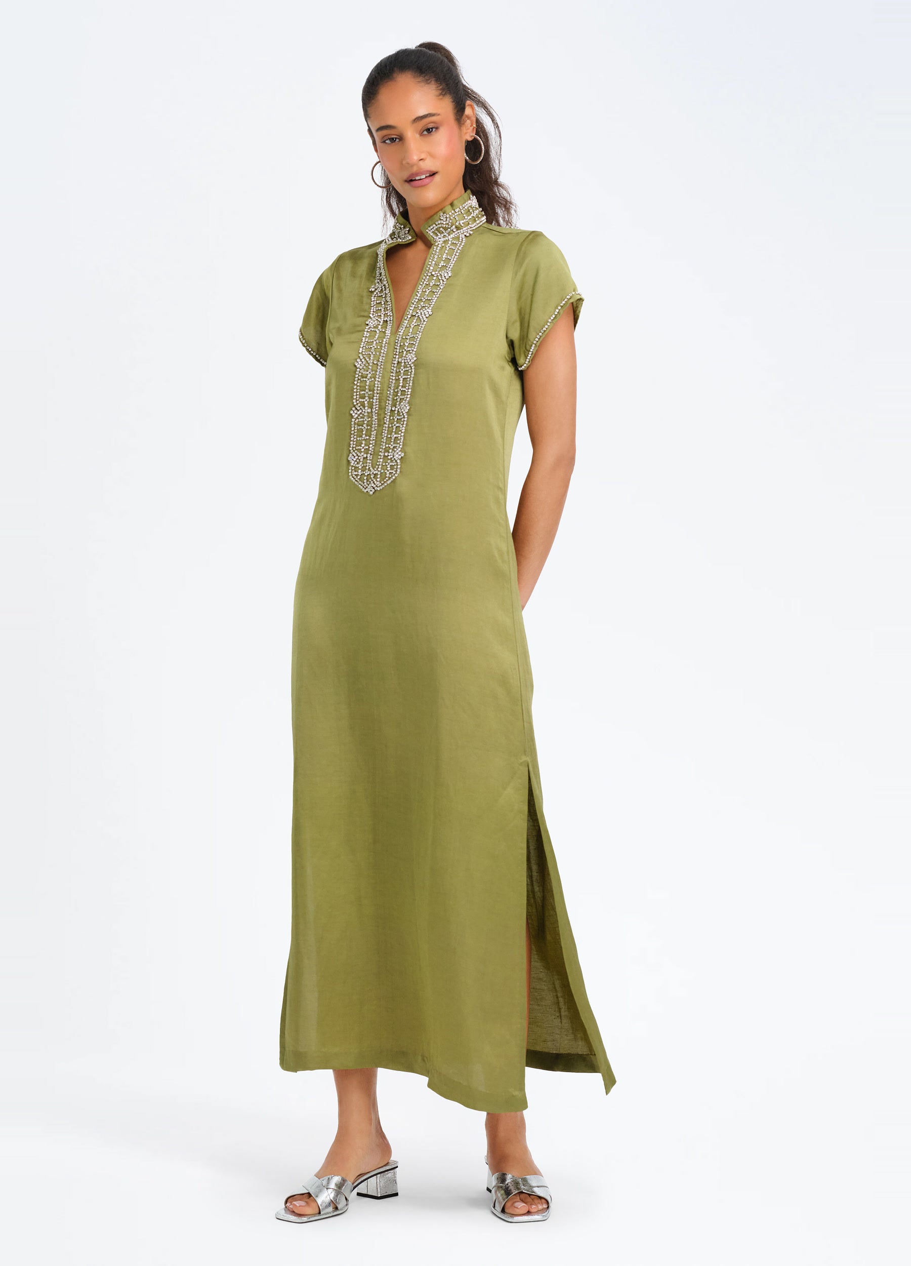 Marilyn Cap Sleeve Caftan in Loden